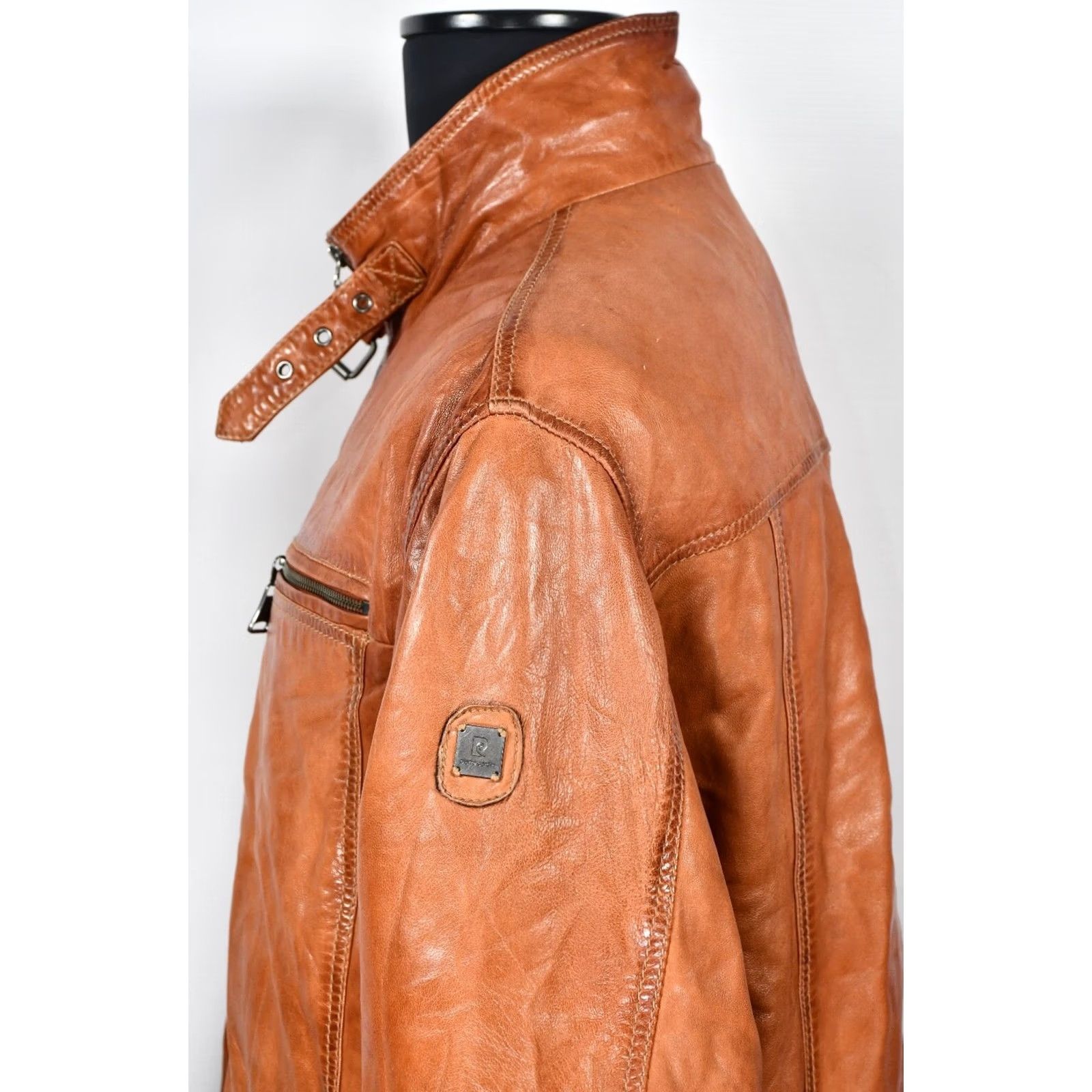Pierre Cardin Pierre Cardin Paris Jacket Leather 58/49R Mens Orange Burnt Leather Jacket Regular XL? Size US M / EU 48-50 / 2 - 6 Thumbnail