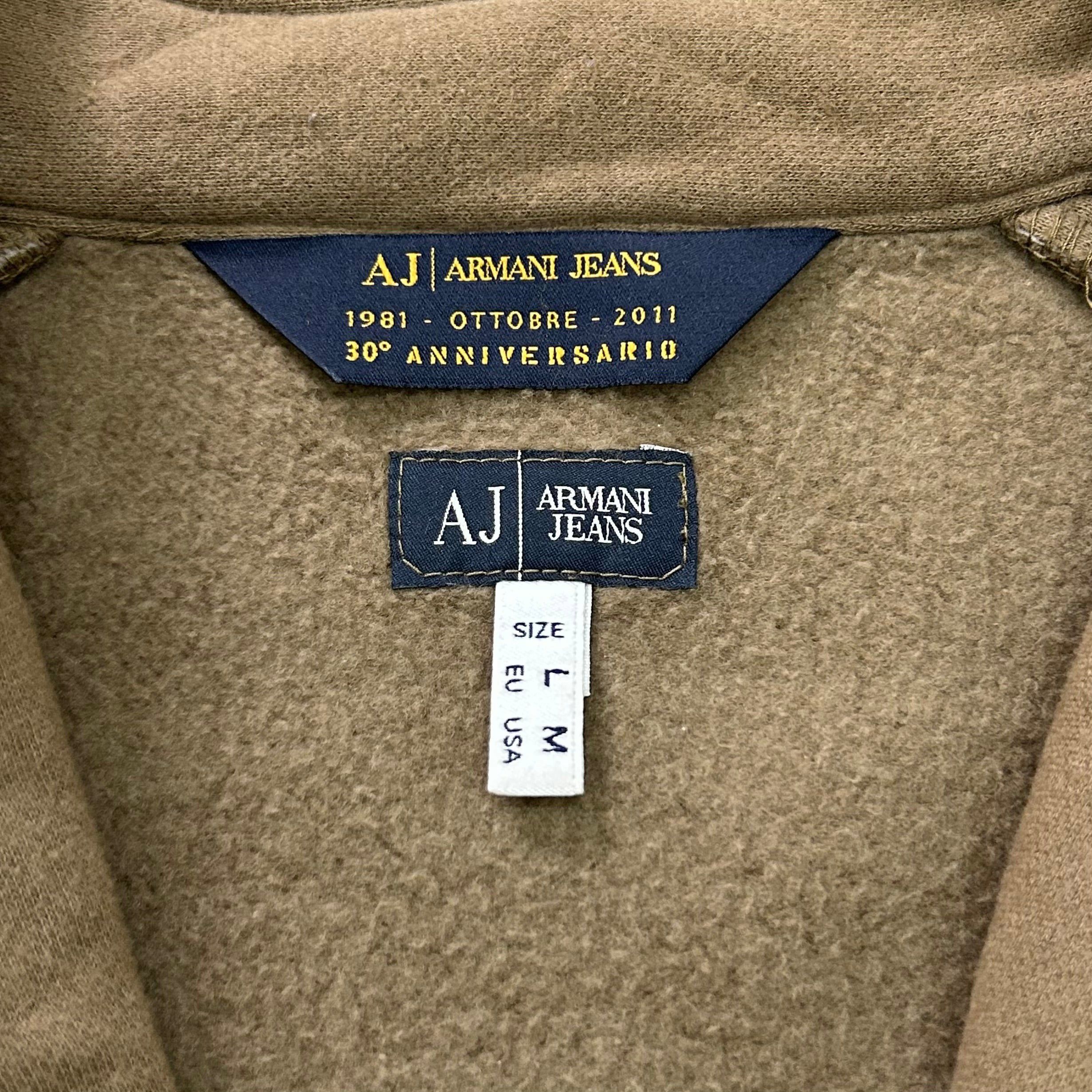 Armani Armani Jeans 2000s Soft Fleece Khaki Brown Jacket Size US L / EU 52-54 / 3 - 6 Thumbnail