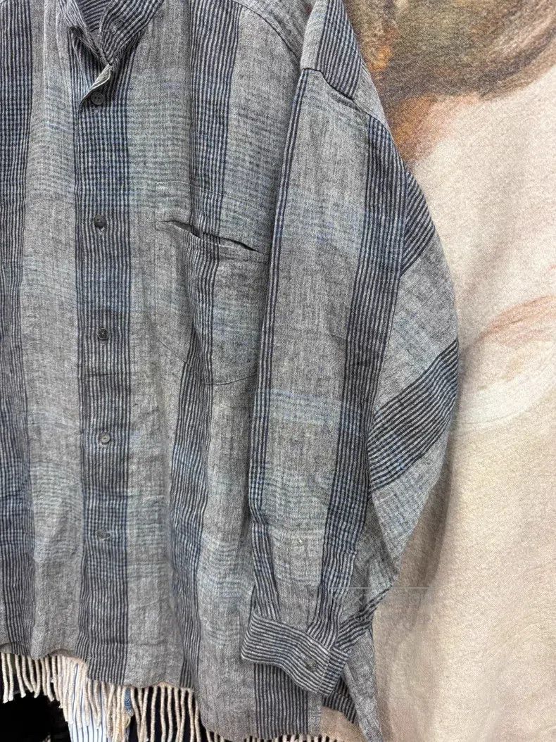 Issey Miyake Issey Miyake Brushed Linen Striped Shirt Size US M / EU 48-50 / 2 - 2 Thumbnail