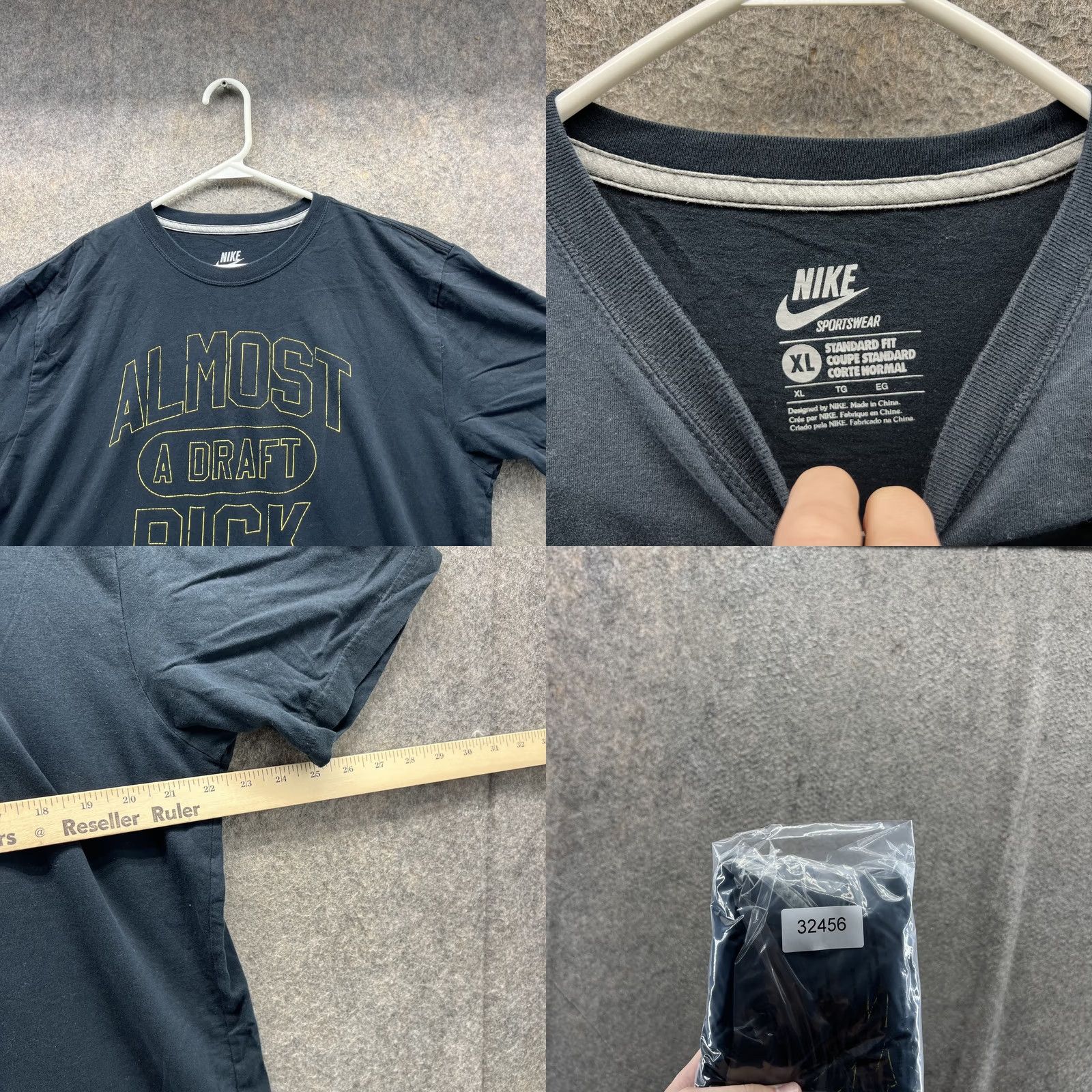 Nike Nike Shirt Mens XL Black Almost A Draft Pick Graphic Tee Sportswear Athletic Size US XL / EU 56 / 4 - 8 Thumbnail
