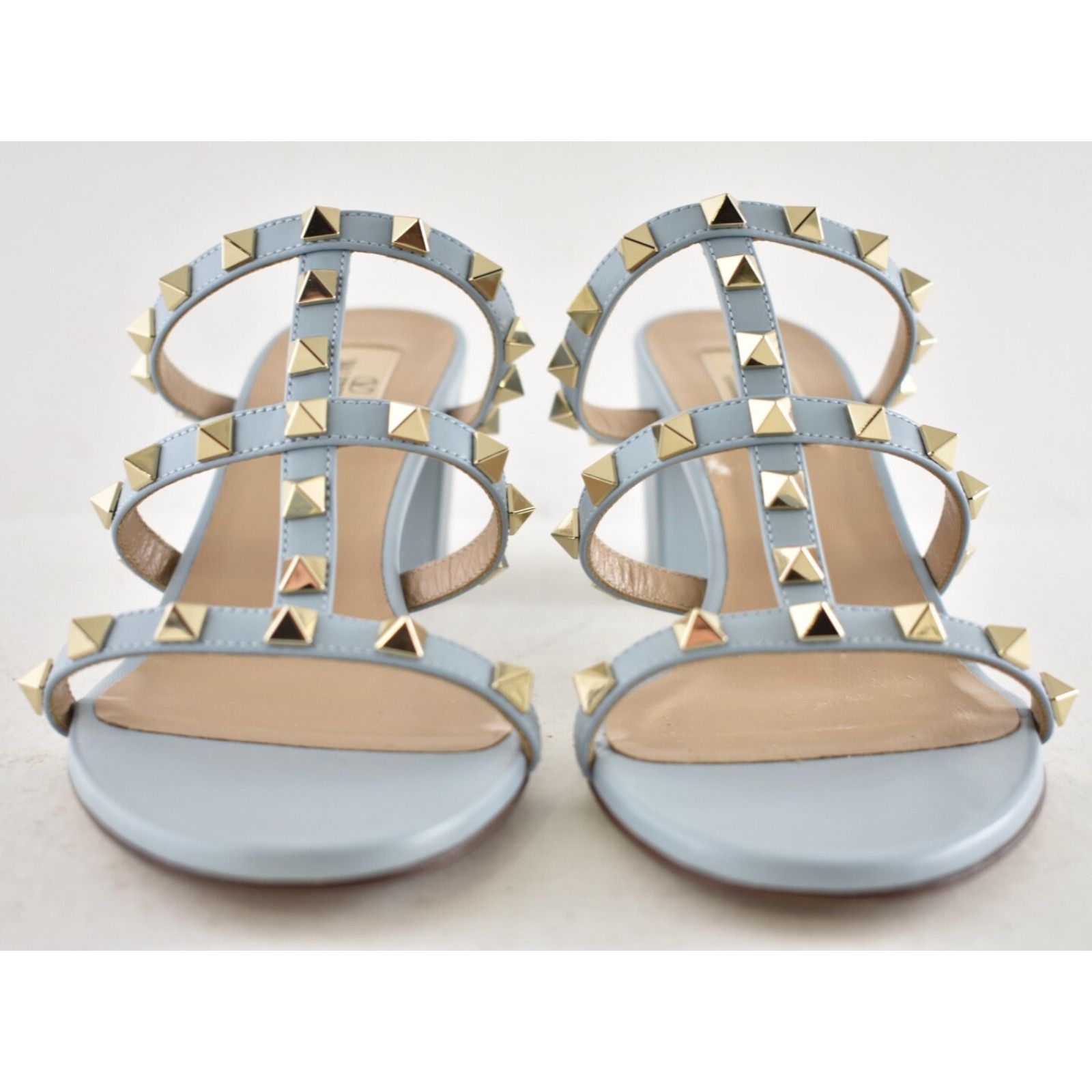 Valentino Valentino Rockstud City Slide 60mm Mule Blue Caged Sandal Size US 7.5 / IT 37.5 - 9 Thumbnail