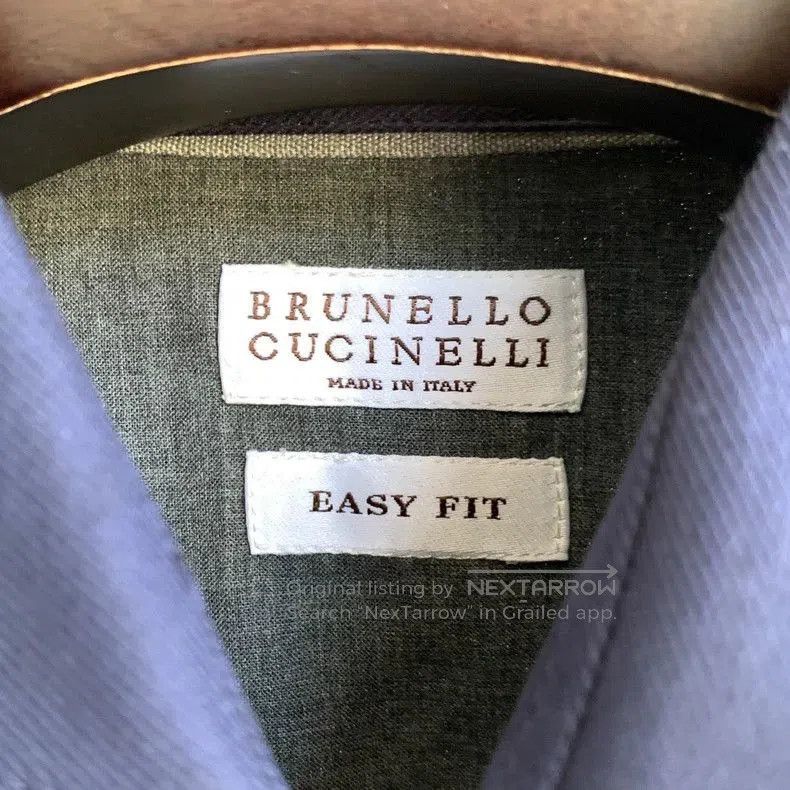 Brunello Cucinelli Brunello Cucinelli Blue Twill Shirt. Size US M / EU 48-50 / 2 - 3 Thumbnail