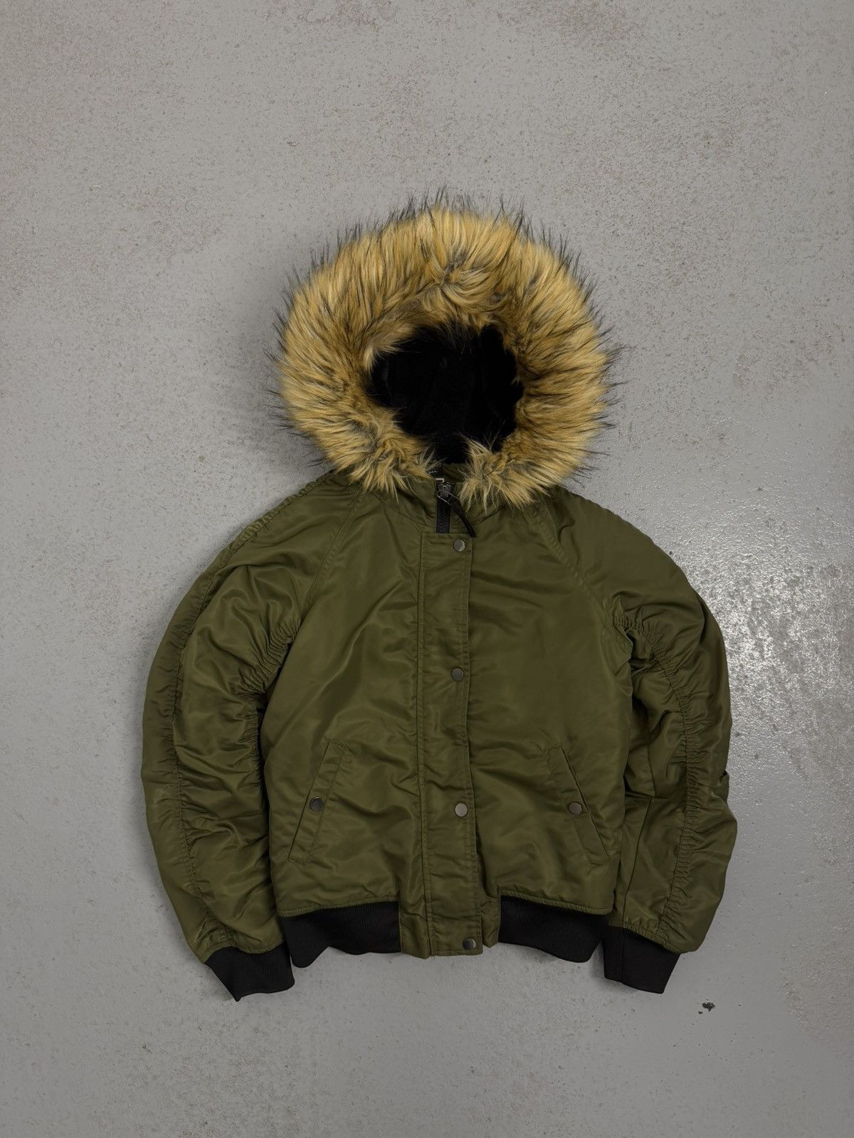Other Y2K Fur Nylon Bomber Jacket Size XS / US 0-2 / IT 36-38 - 1 Thumbnail