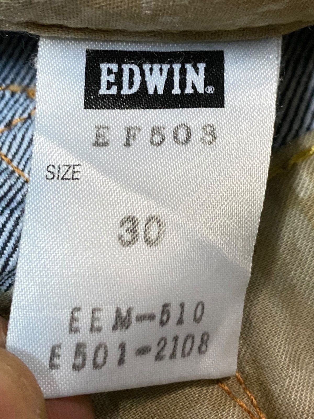 Edwin Vintage Edwin 503 Blue Wash Distressed Twist Leg Loose Jeans Size US 31 - 17 Thumbnail