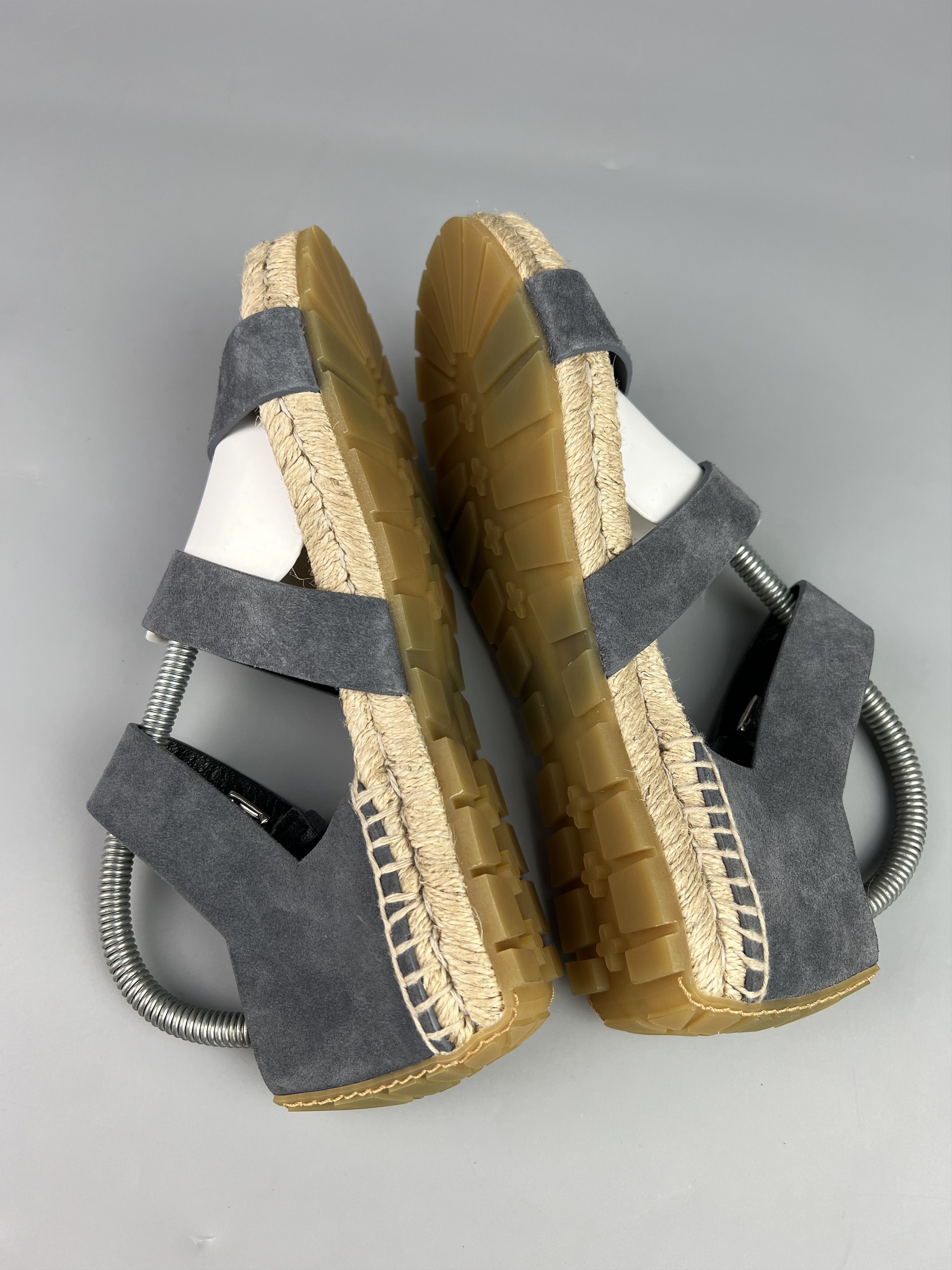 Balenciaga Gray Suede Leather Sandals Size 37
