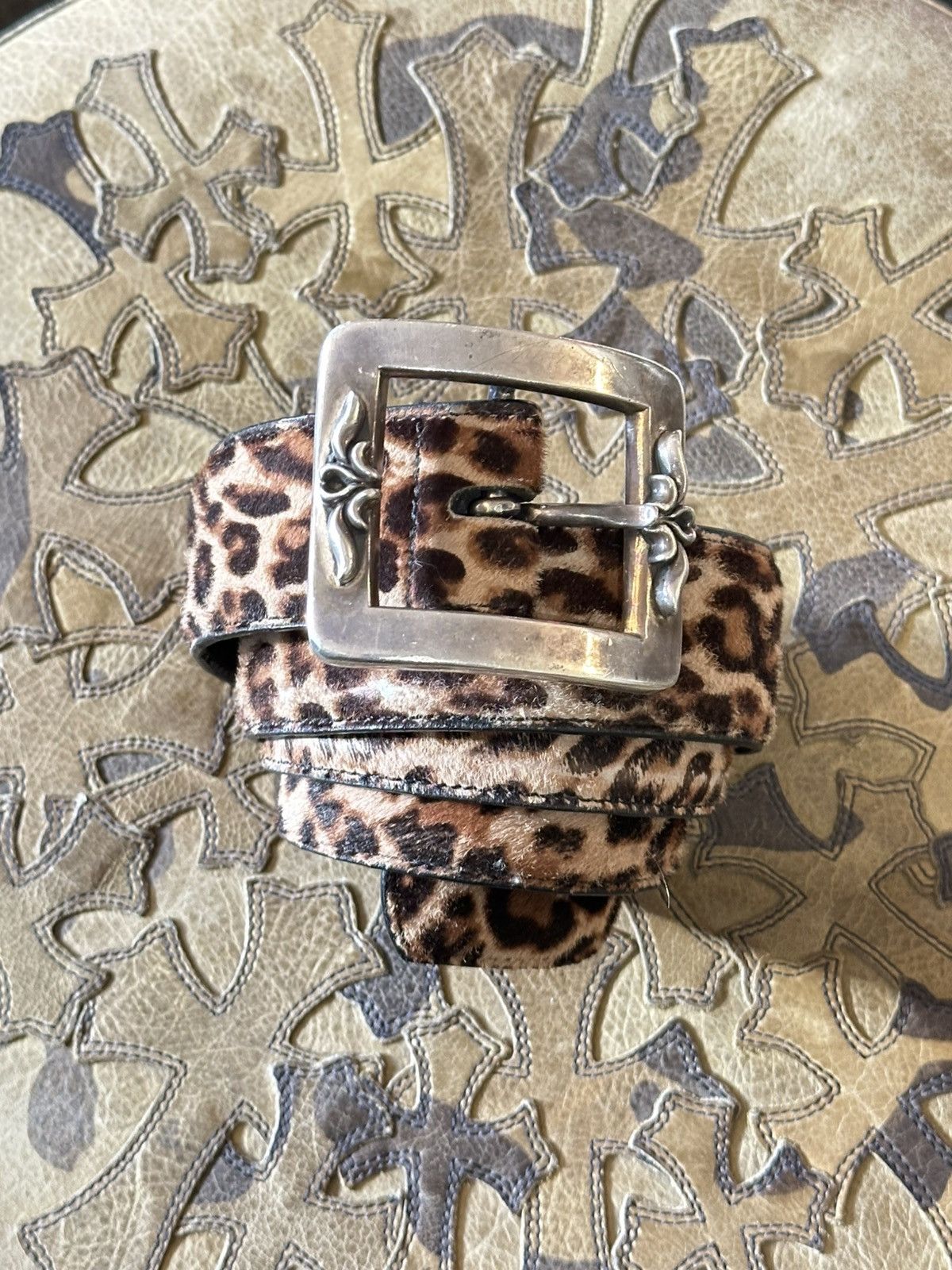 Pre-owned Chrome Hearts Cheetah Ojc Belt