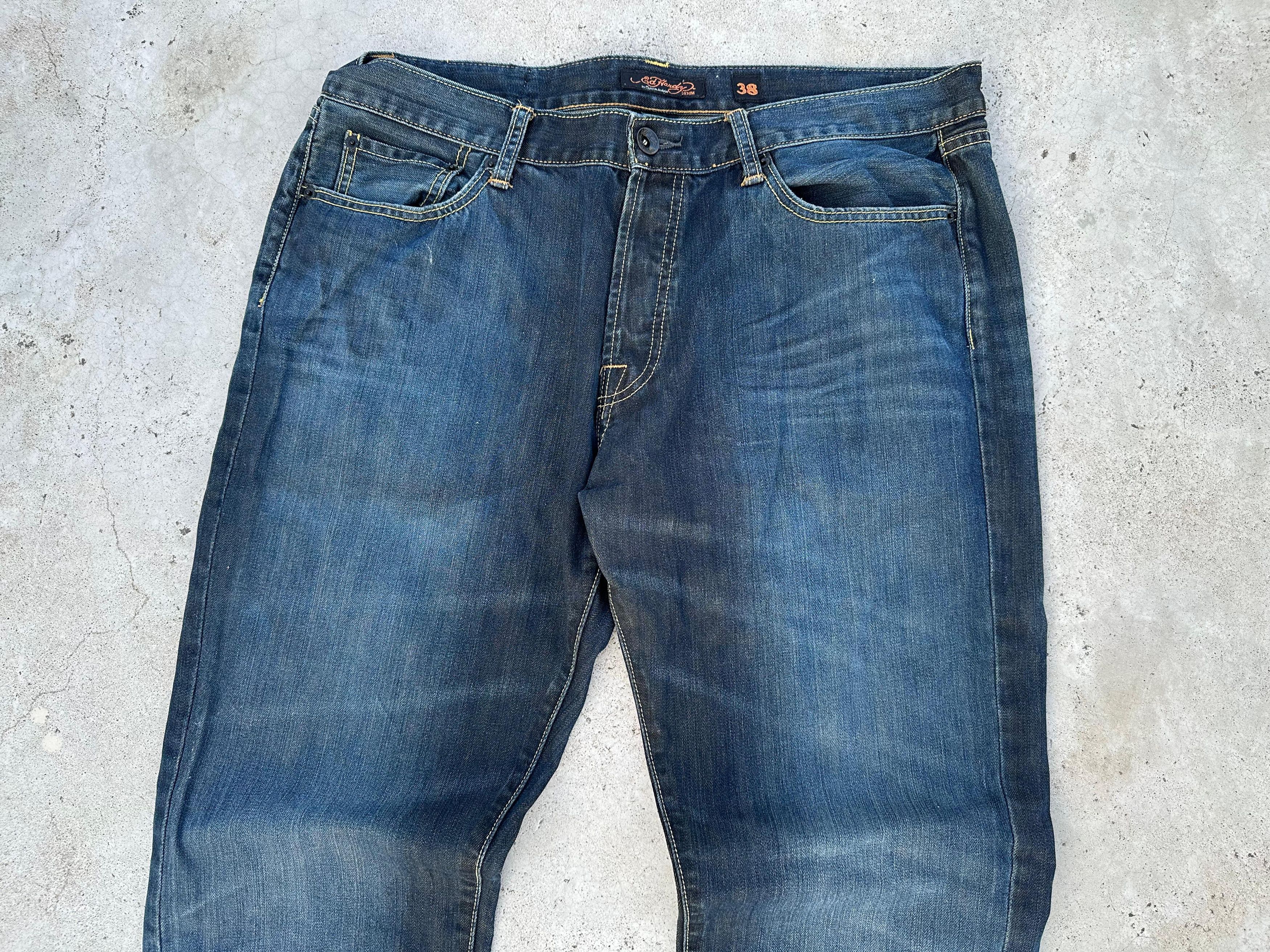 Christian Audigier × Ed Hardy × Vintage VINTAGE ED HARDY BIG LOGO BAGGY Y2K JEANS Size US 38 / EU 54 - 10 Thumbnail