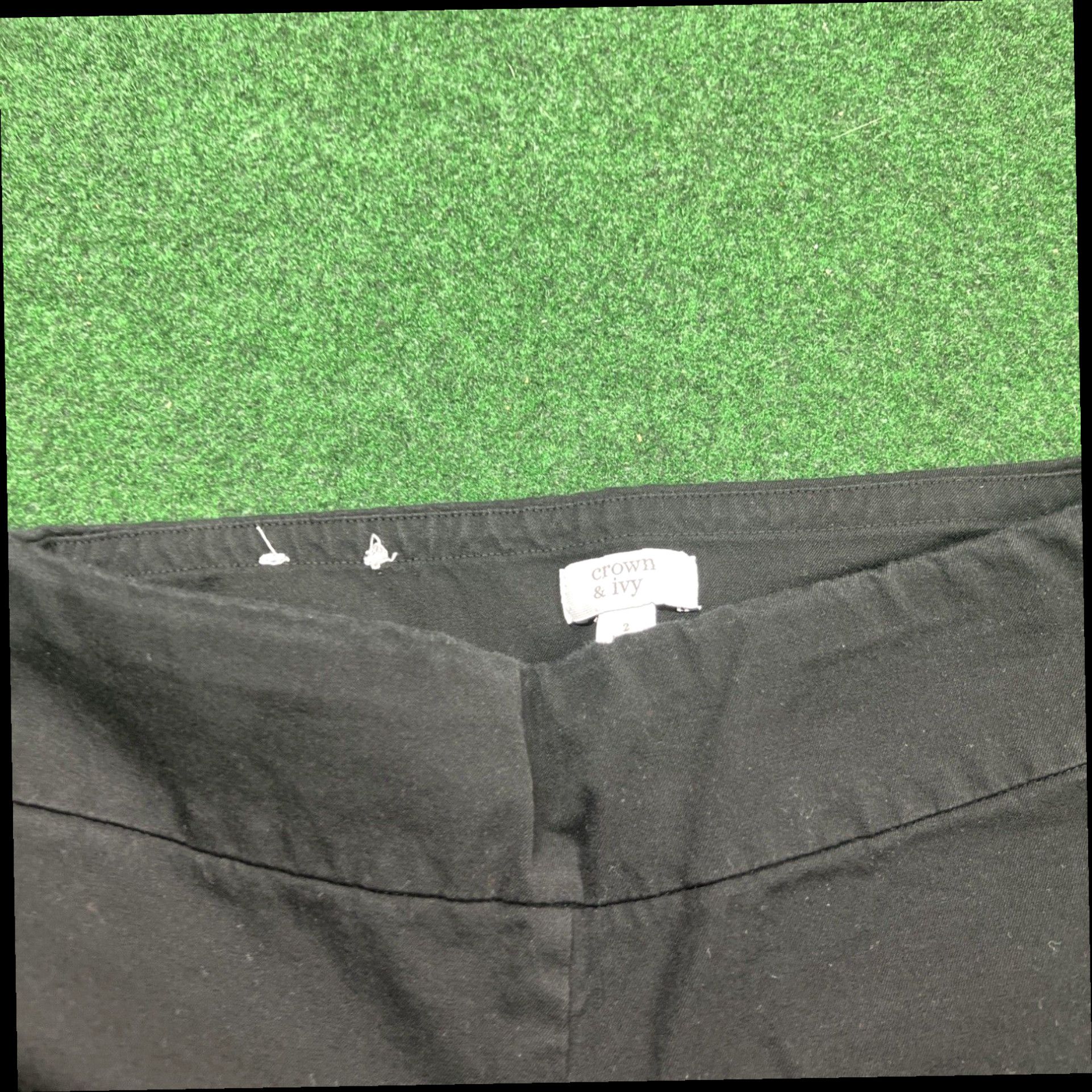 Vintage Crown & Ivy™ Women's Stretch Front Pants - Black Size 2 Measures 26X27 Size 26" / US 2 / IT 38 - 4 Thumbnail