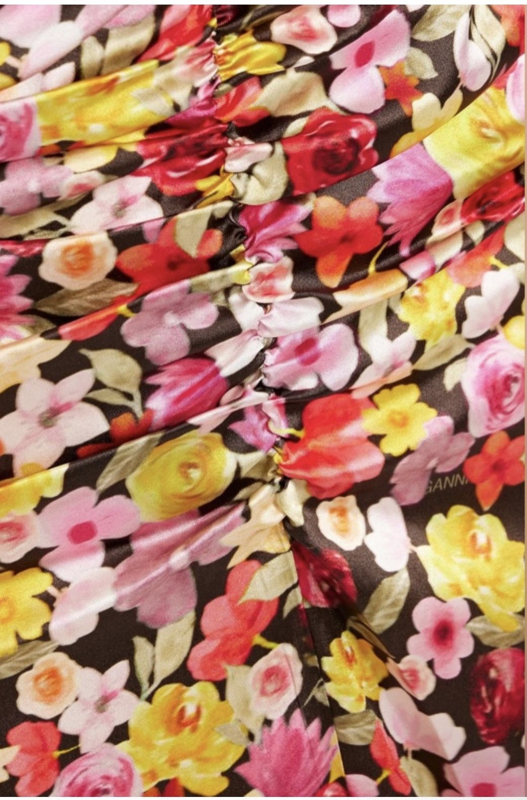 Ganni Ganni Ruched floral-print silk-blend satin midi Dress EU 34 Size XS / US 0-2 / IT 36-38 - 4 Thumbnail