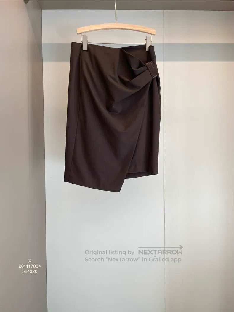 Brunello Cucinelli Brunello Cucinelli Dark Brown Wool Short Skirt Size 27" / US 4 / IT 40 - 1 Thumbnail
