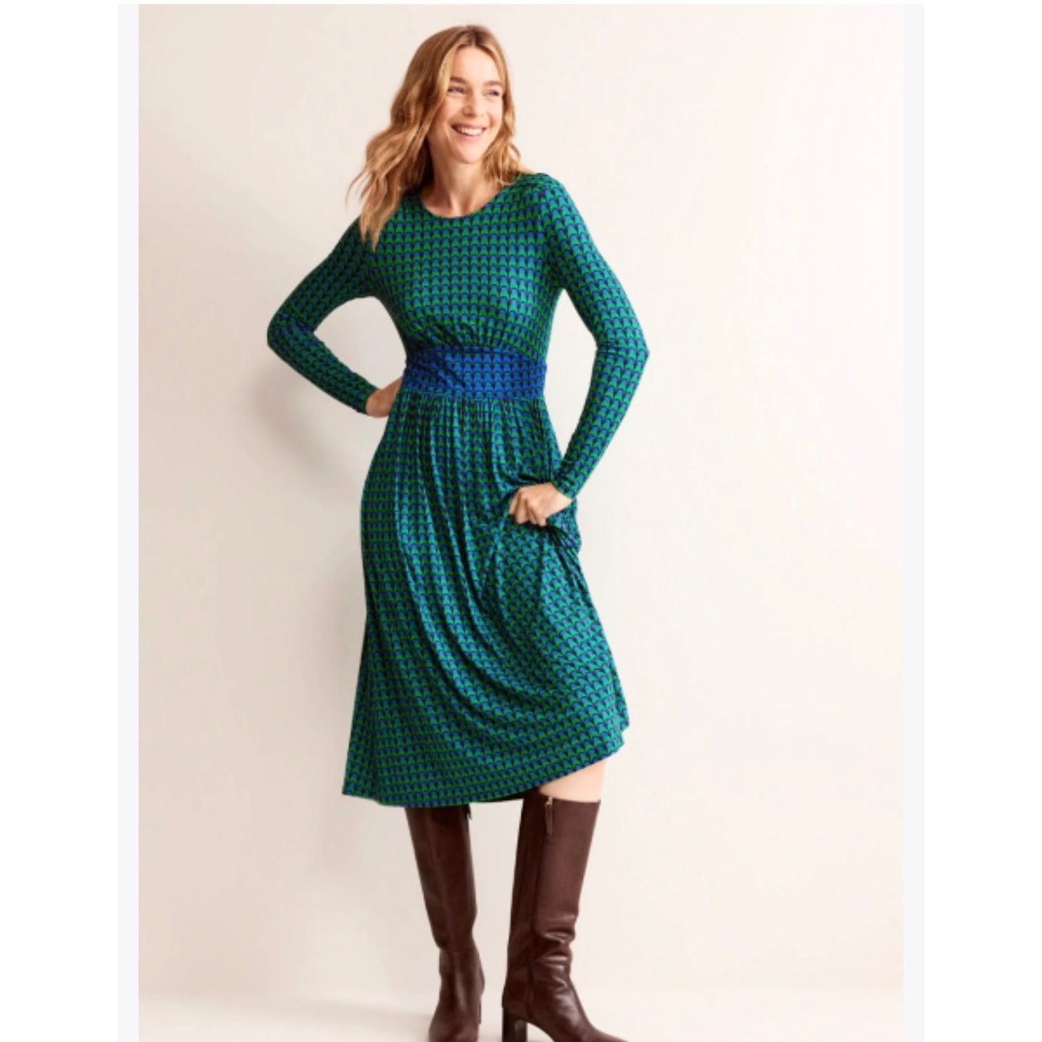 slim fit dress slacks Ava Cotton Midi Dress-Green Broderie main image 0