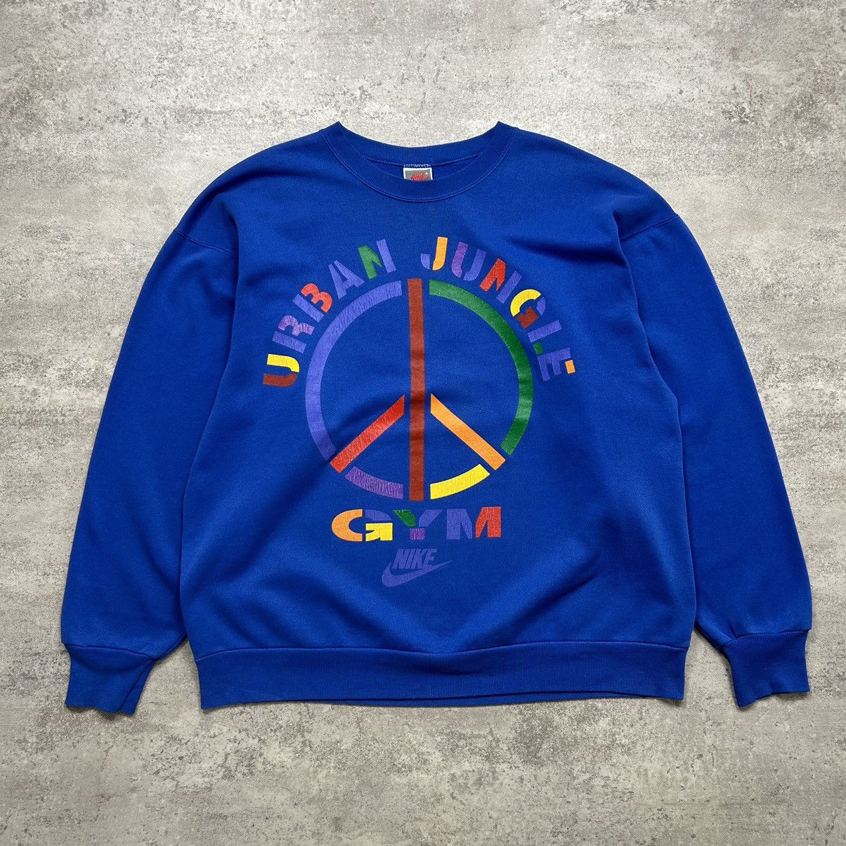 Nike × Vintage VTG 90s NIKE URBAN JUNGLE GYM SWEATSHIRT BLUE Size US L / EU 52-54 / 3 - 1 Thumbnail