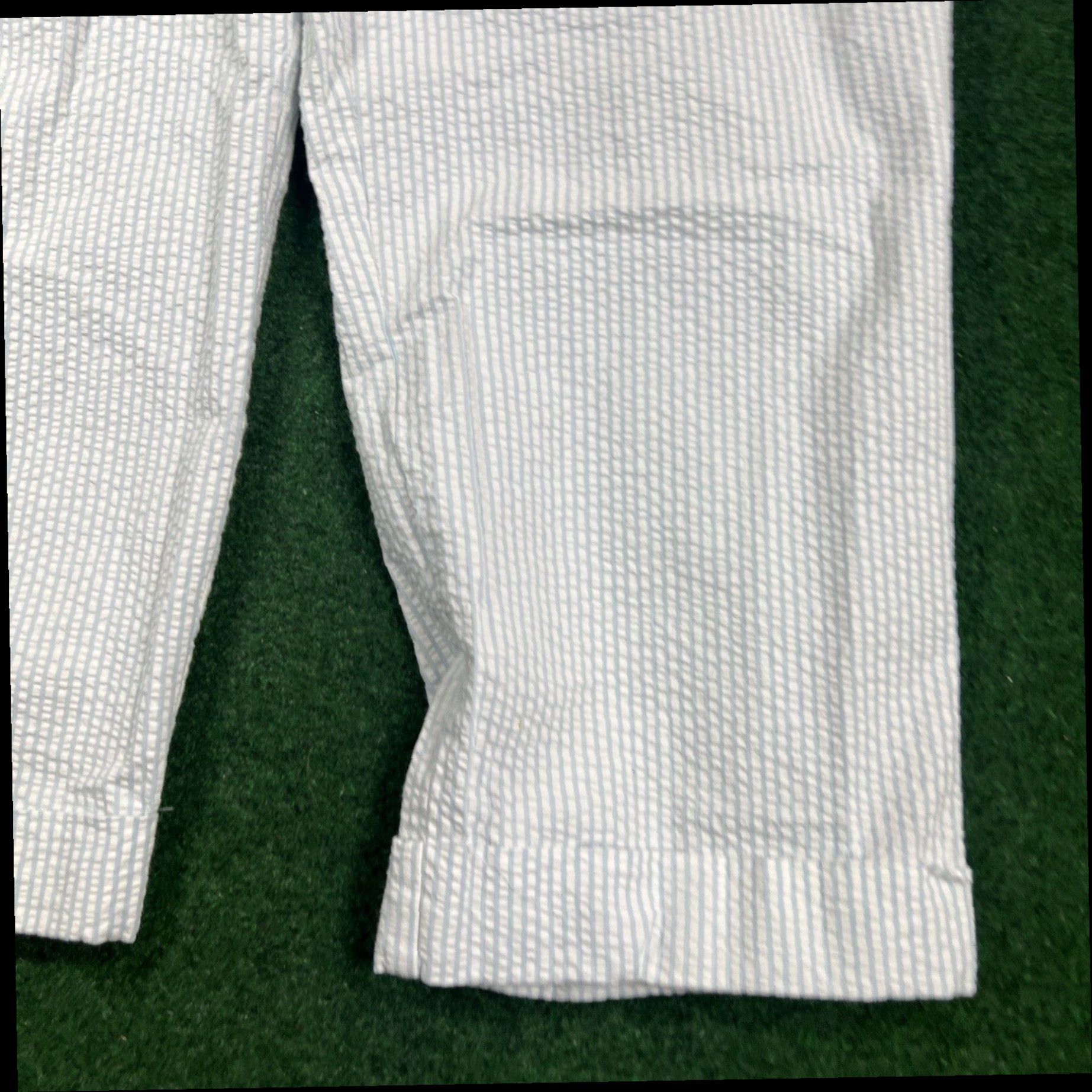 Vintage Liz Claiborne Women's Size 16 Light Blue White Audra Capri Crop Pants Casual Size 38" / US 16 / IT 52 - 3 Thumbnail