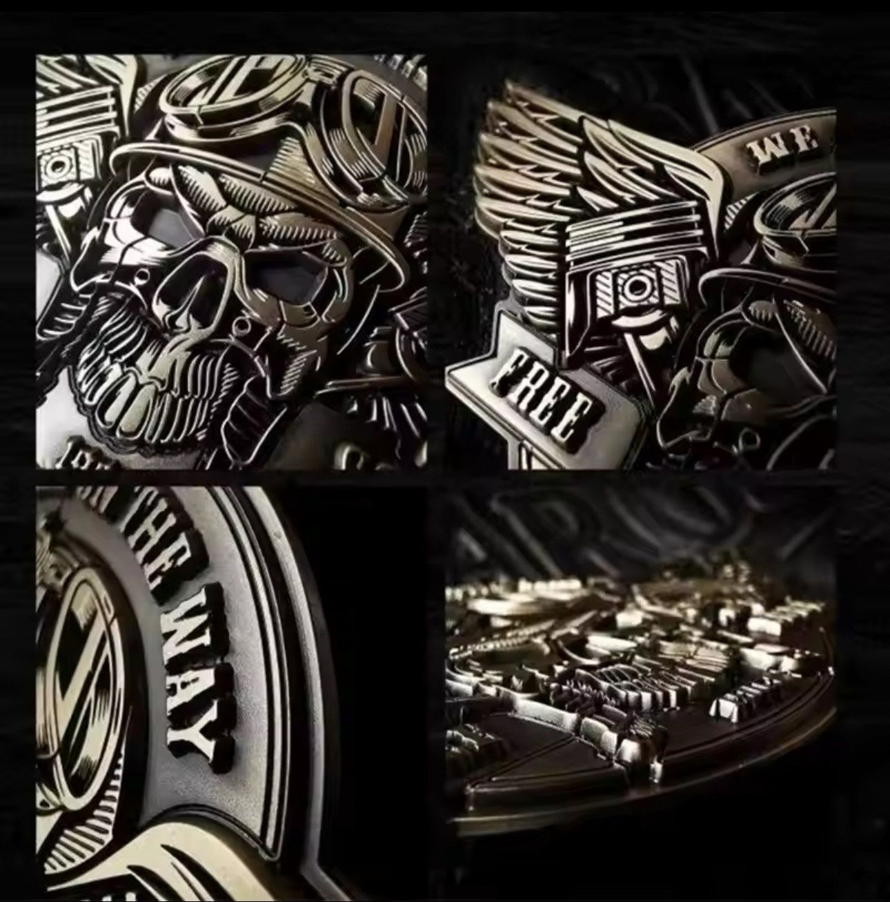 Cowboy Equipment × Vintage Retro Motorcycle Cartoon Metal Brooch Badges Size ONE SIZE - 4 Thumbnail