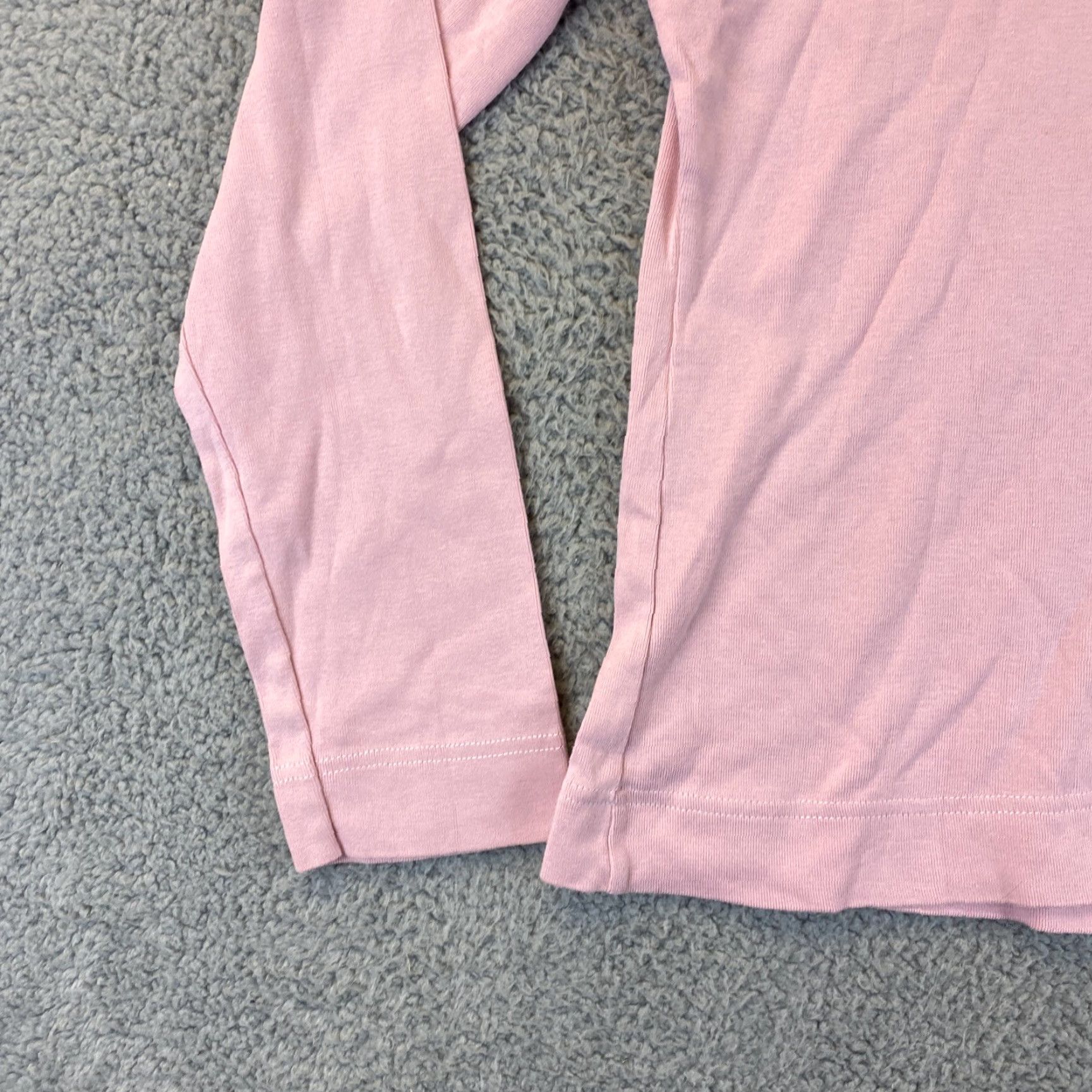 Vintage Women's Basic Long Sleeve Top Stretchy T-Shirt Plain Cotton USA 7 Pink / 39-17 Size M / US 6-8 / IT 42-44 - 3 Thumbnail