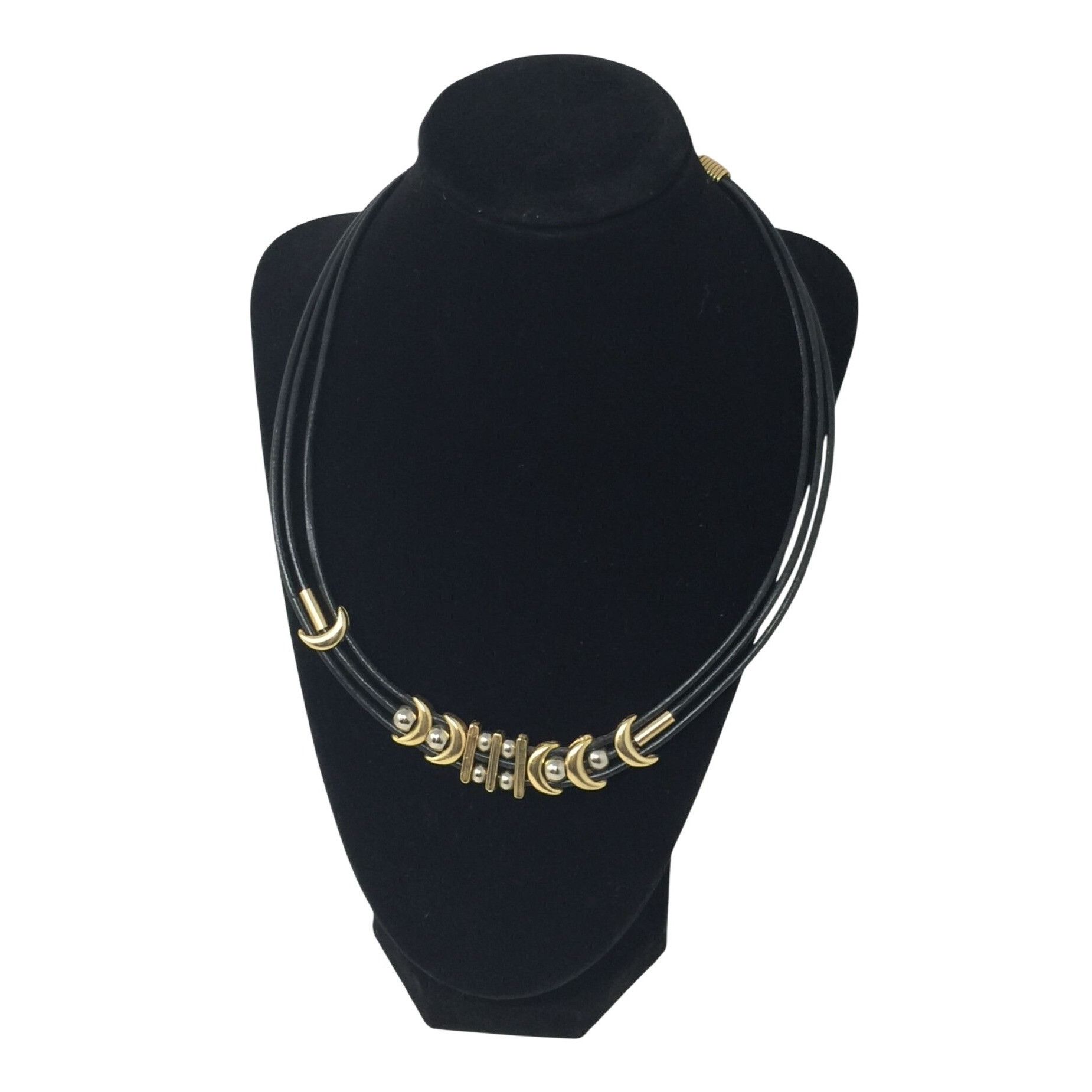 Other Women's Black Layered Rope Necklace with Gold and Silver Cha Size ONE SIZE - 1 Thumbnail