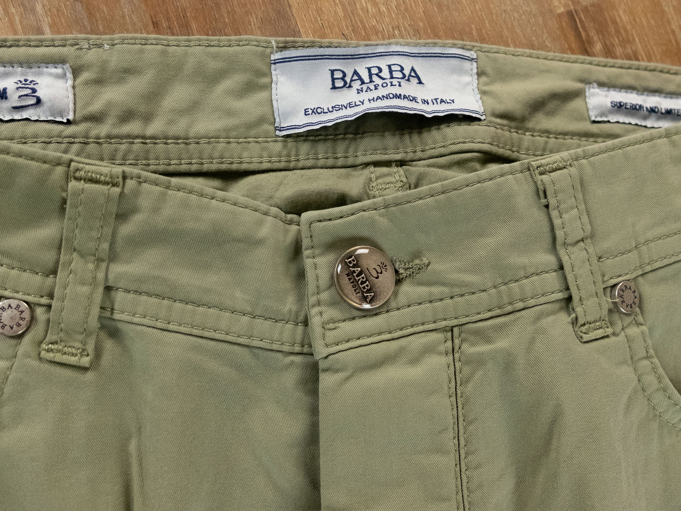 Barba Napoli BARBA Napoli green slim fit lightweight jeans Size 34 / 50 Size US 34 / EU 50 - 4 Thumbnail