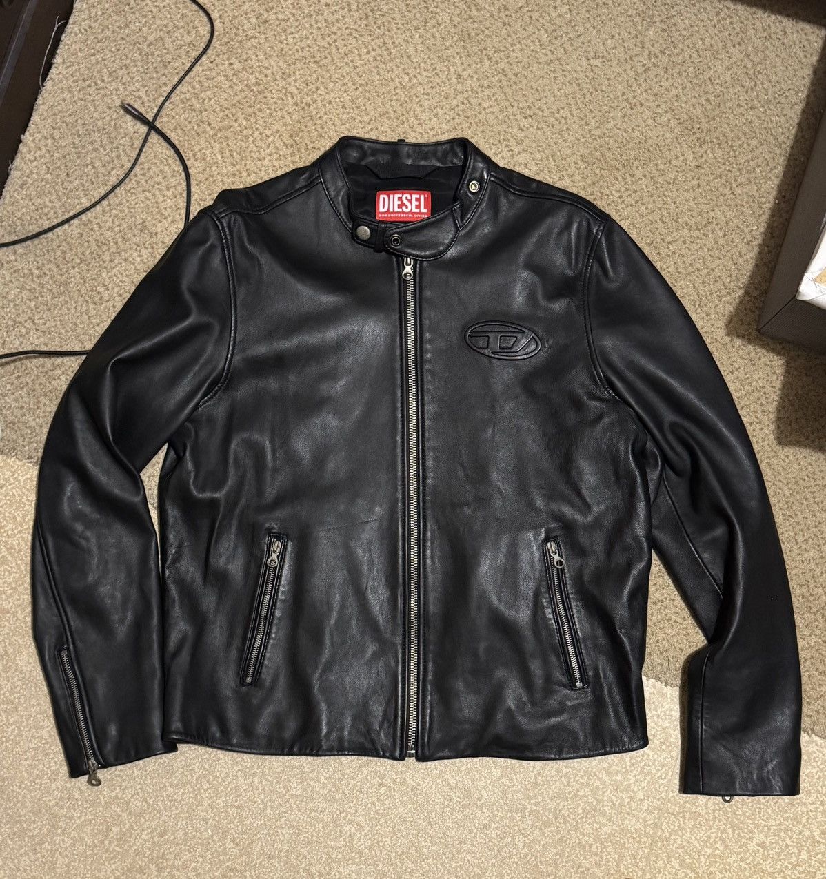 Diesel Diesel Black Leather Jacket Size US M / EU 48-50 / 2 - 1 Thumbnail