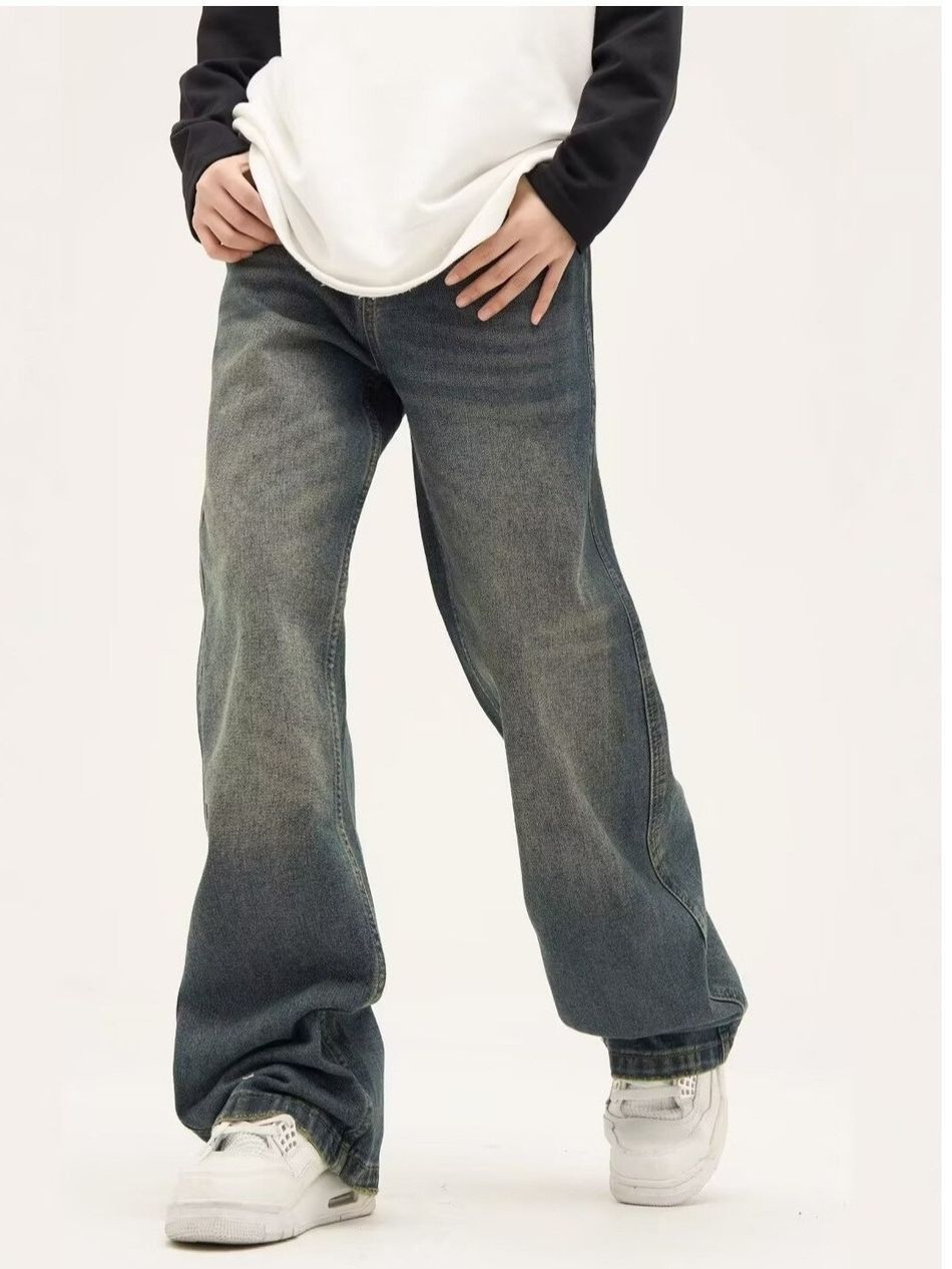 Japanese Brand Retro loose straight leg wide leg jeans Size US 32 / EU 48 - 3 Thumbnail