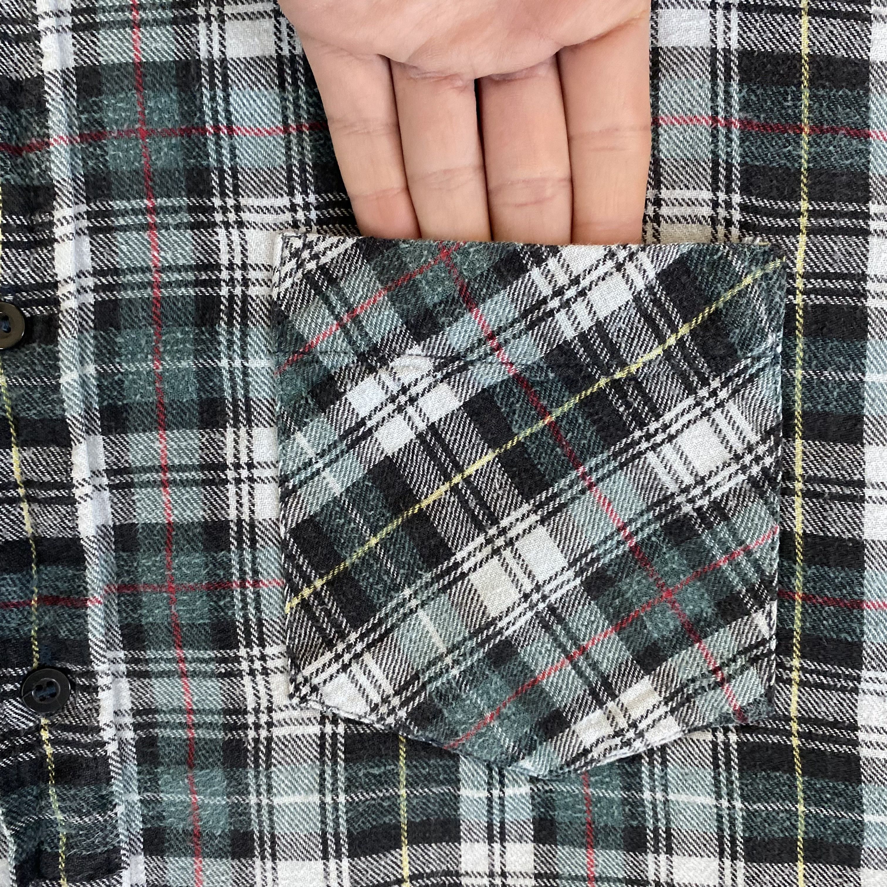 Vintage Vintage Green Plaid Botton Up Flannel Size US XXL / EU 58 / 5 - 4 Thumbnail