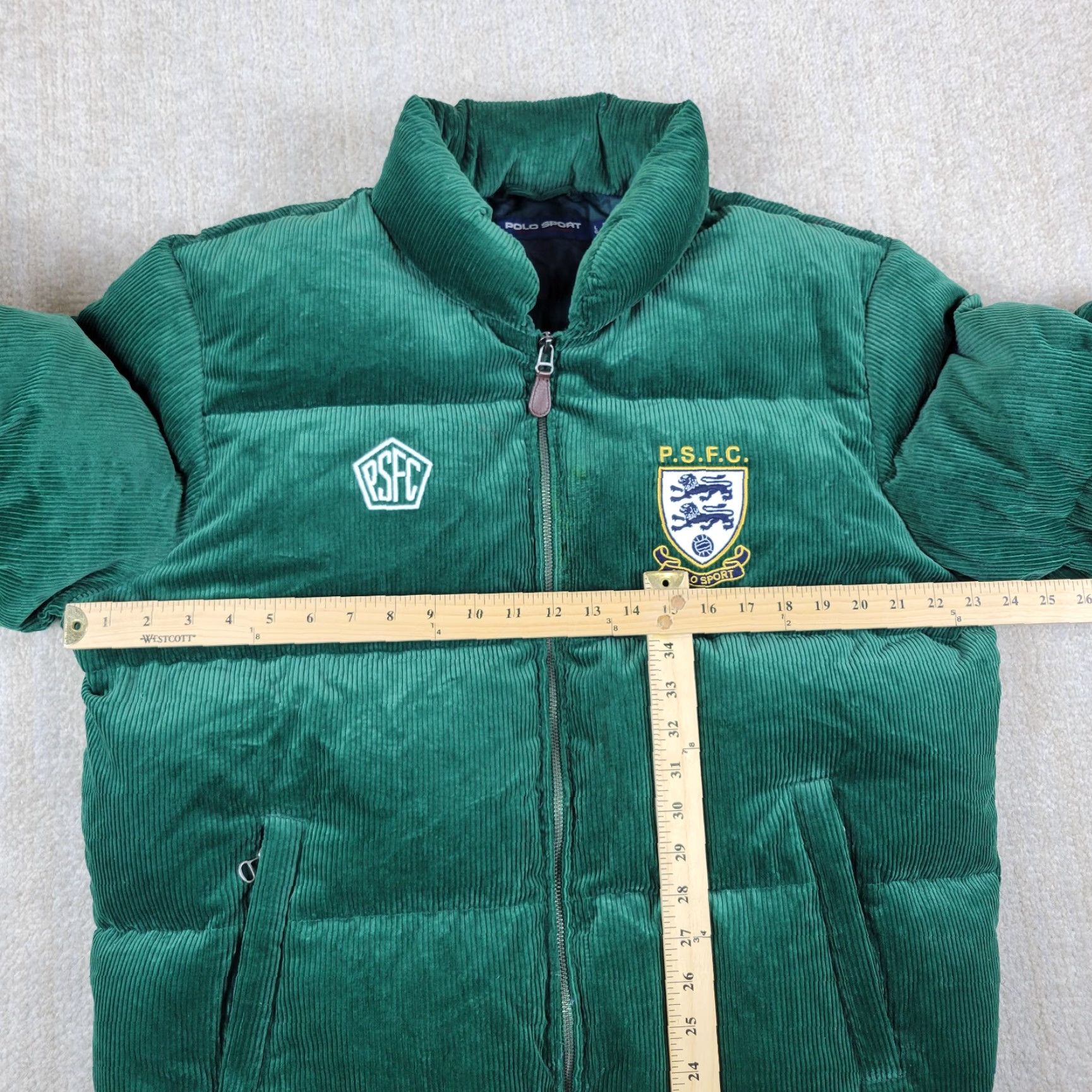 Ralph Lauren Ralph Lauren Polo Sport Down Puffer Jacket Men L Green Corduroy Full Zip 650 90s Size US L / EU 52-54 / 3 - 4 Thumbnail