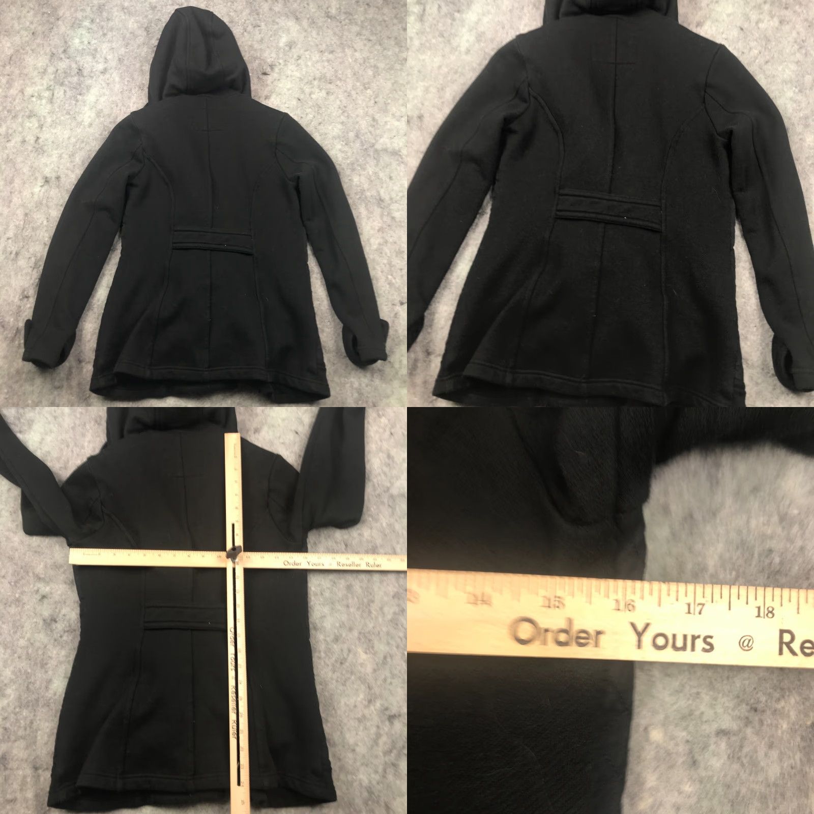 Vintage Sebby Womens Jacket Pea Coat Hooded Lined Pockets Black Small Polyester Insulated Mid-Length Casual Size S / US 4 / IT 40 - 8 Thumbnail