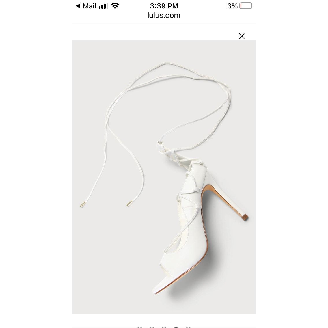 & Other Stories Lulus 8 1/2 White Sayela Lace-Up 4" High Heels Open Toe Size US 8.5 / IT 38.5 - 3 Thumbnail