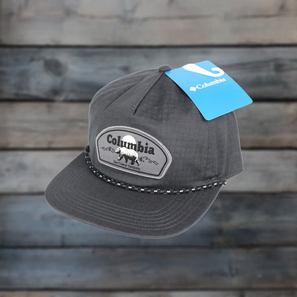 Vintage Columbia Men’s Ratchet Strap Snapback Hat Gray CS3469 012 Bear Patch Hat Size ONE SIZE - 1 Thumbnail
