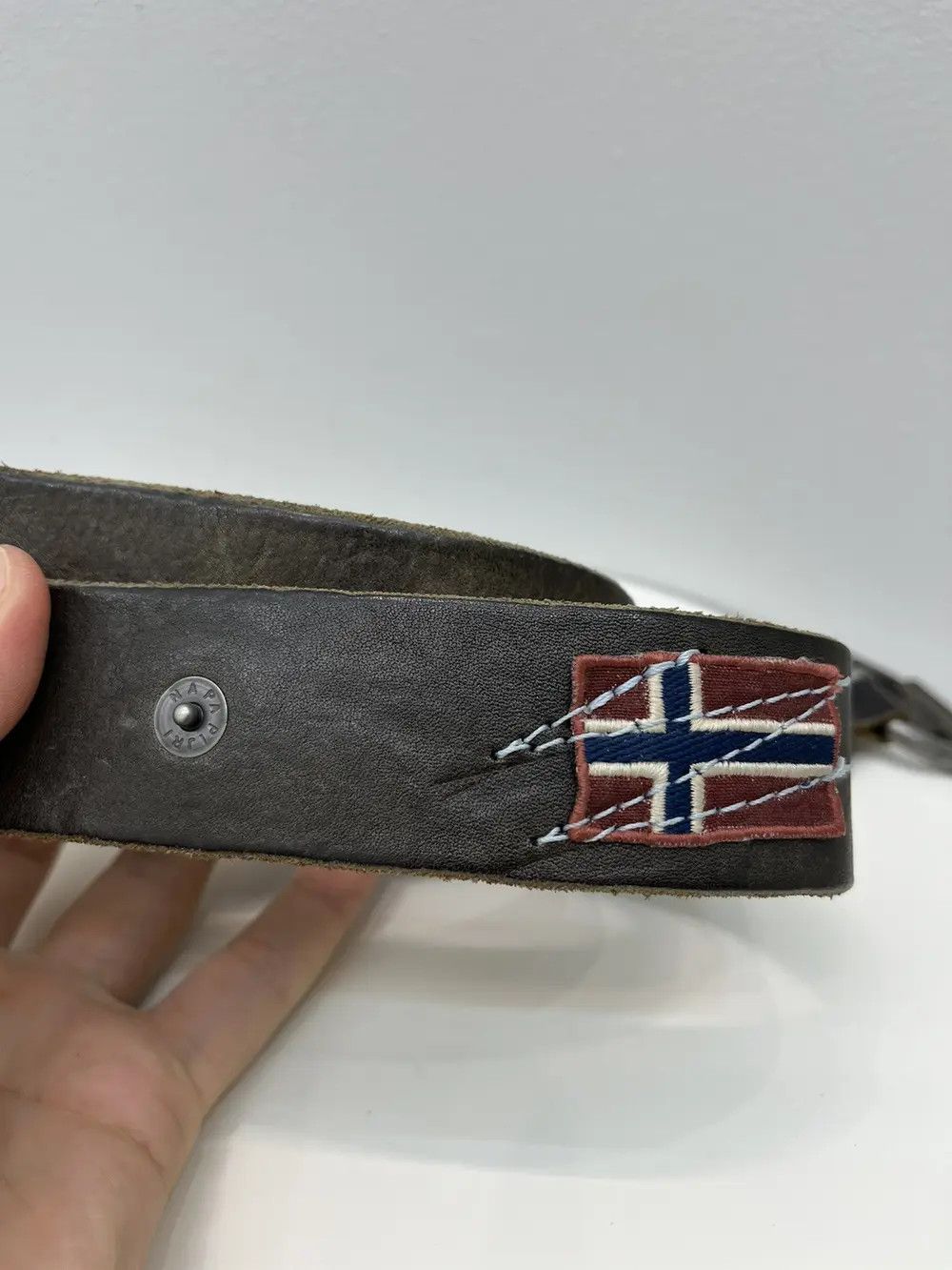 Napapijri Napapijri Norway Flag Leather Belt Size 36 - 2 Thumbnail