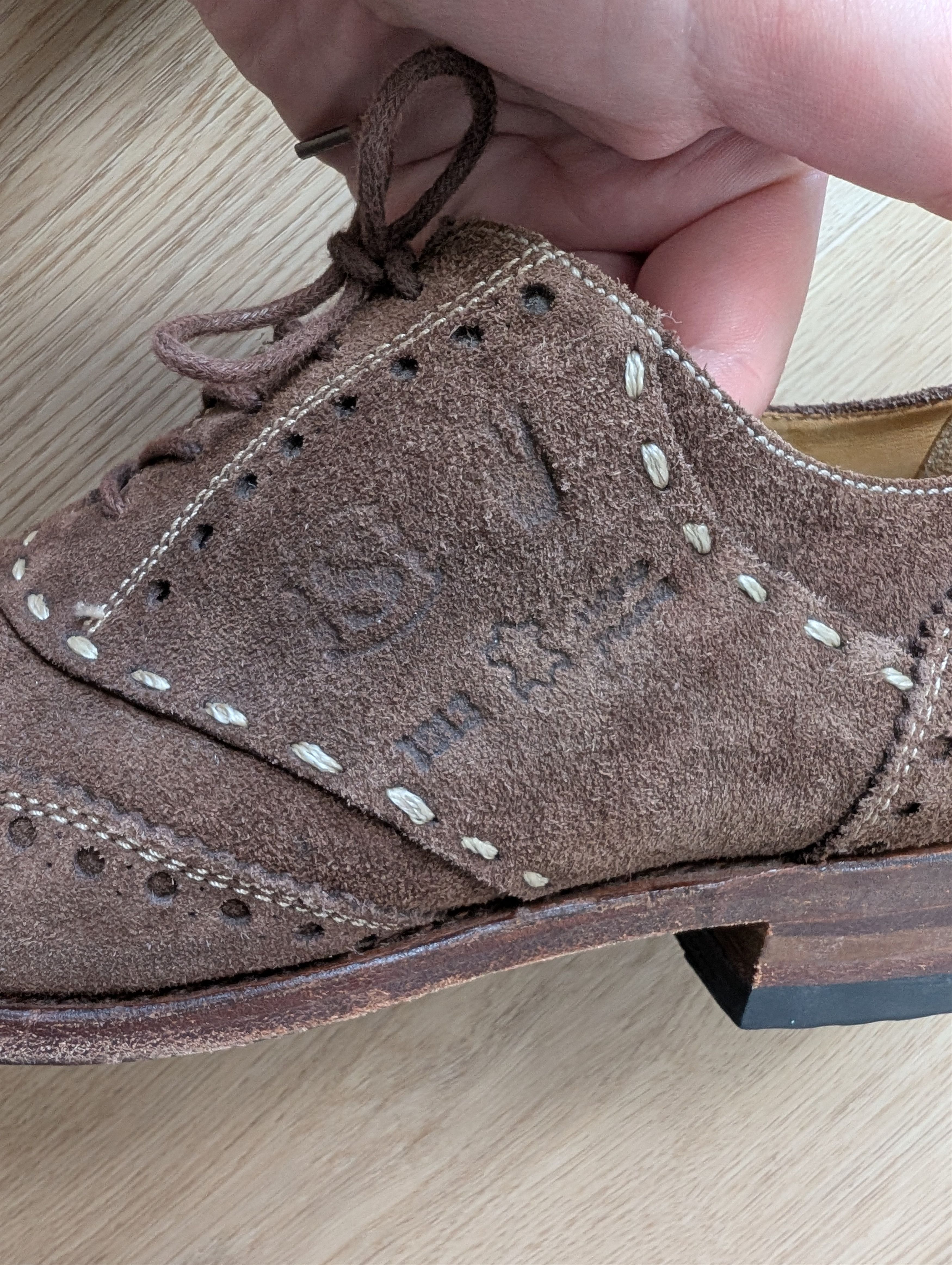 Sendra Sendra 7850 Suede Leather Lace-Up Shoes Wingtip Pattern Size US 8 / EU 41 - 4 Thumbnail