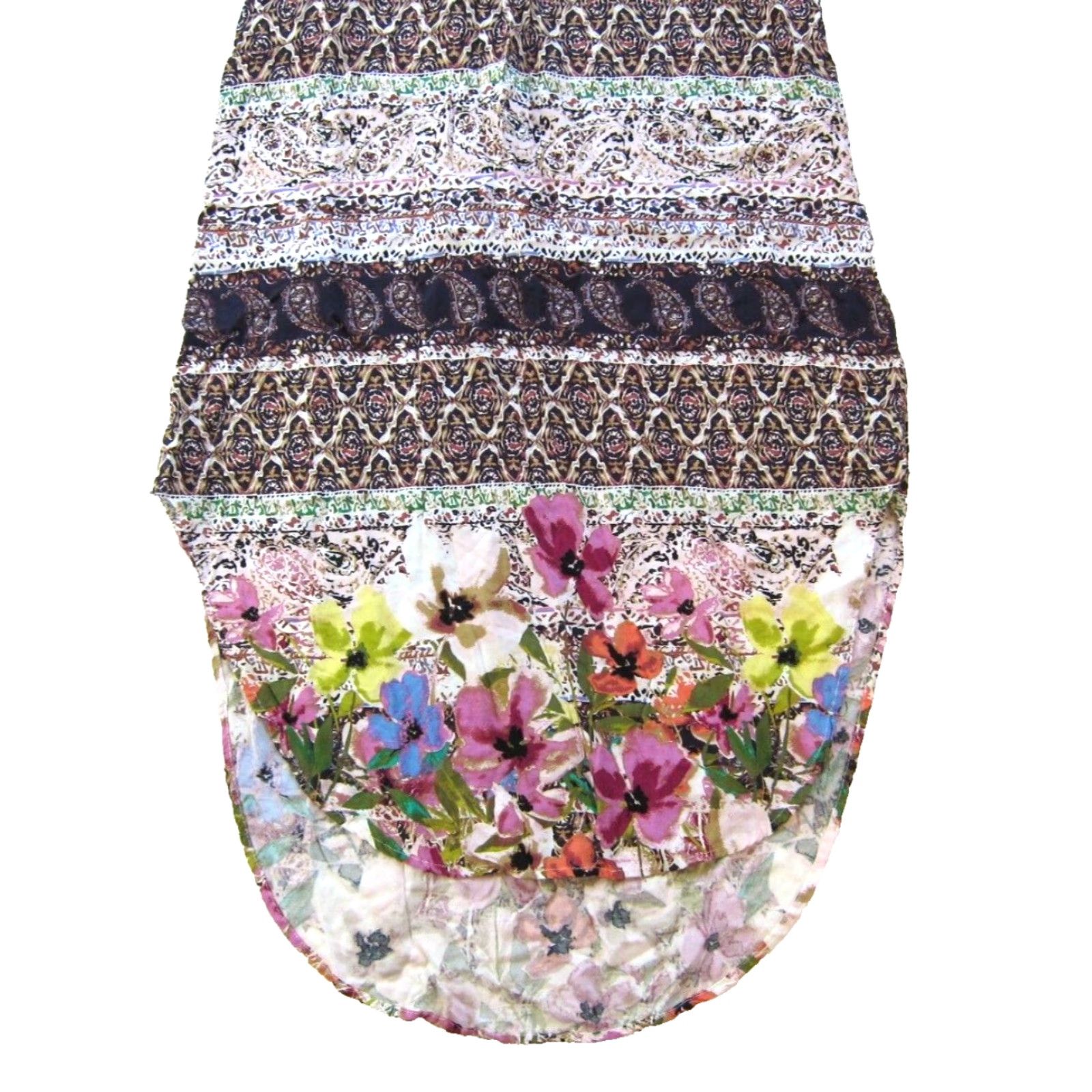 Pinko CUPIO Floral Sleeveless Midi Tank Dress Brown Green Pink 100% Rayon - M Womens Size M / US 6-8 / IT 42-44 - 5 Thumbnail