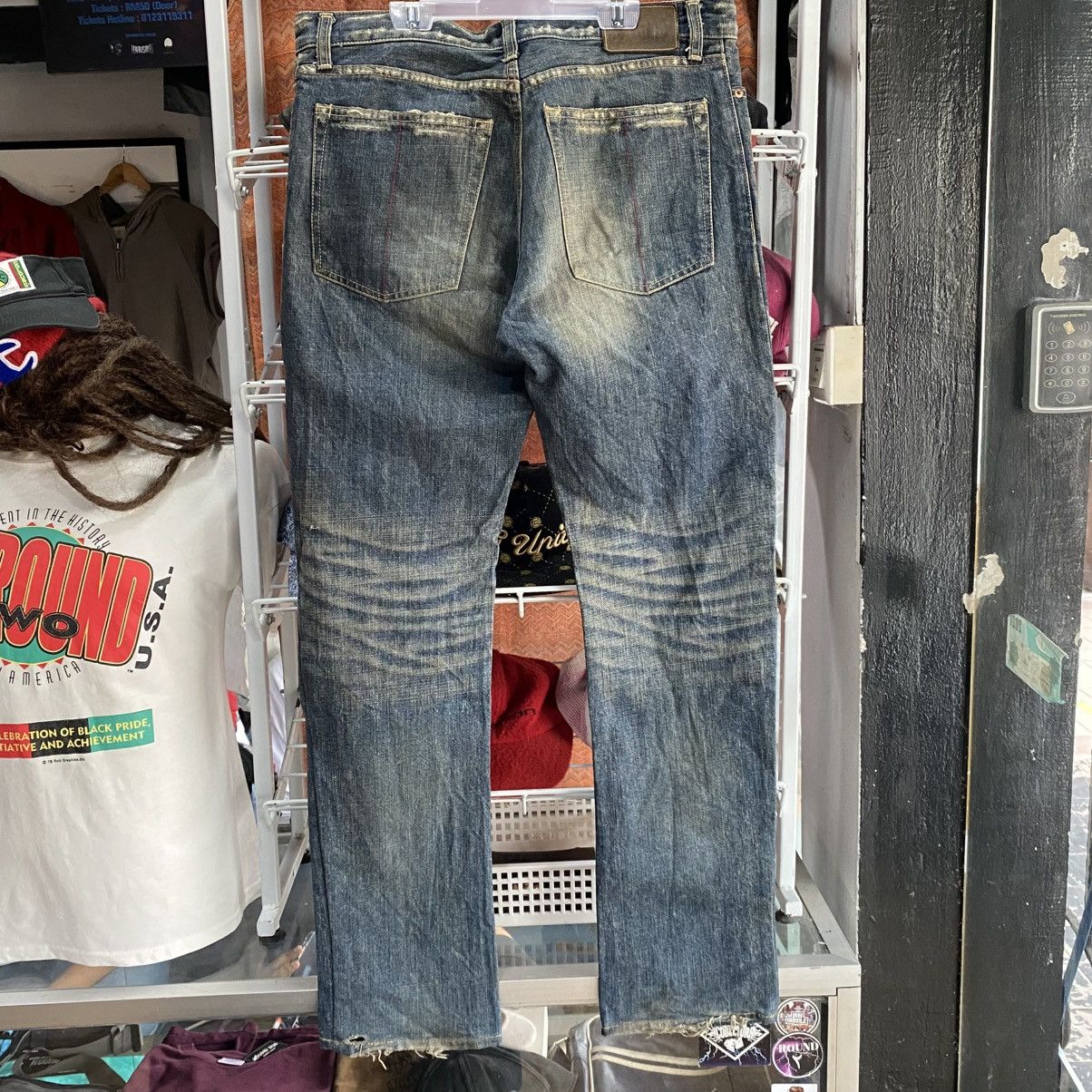 Le Grande Bleu (L.G.B.) LGB Distressed Blue Denim Jeans | Vintage Wash Ripped Style Size US 33 - 2 Thumbnail