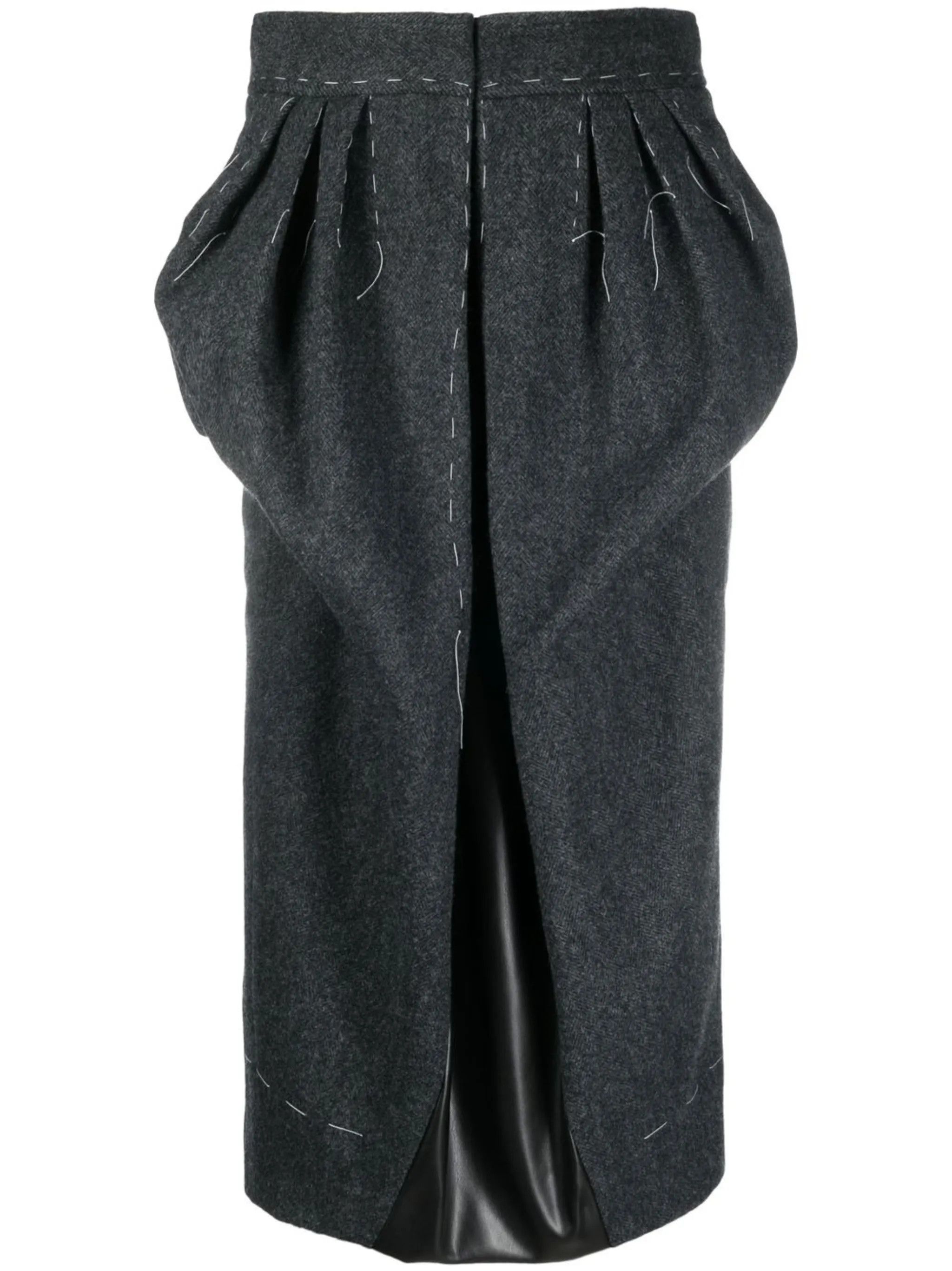 Maison Margiela o1y0625 Midi Skirt in Dark Gray Size 30" / US 8 / IT 44 - 1 Thumbnail