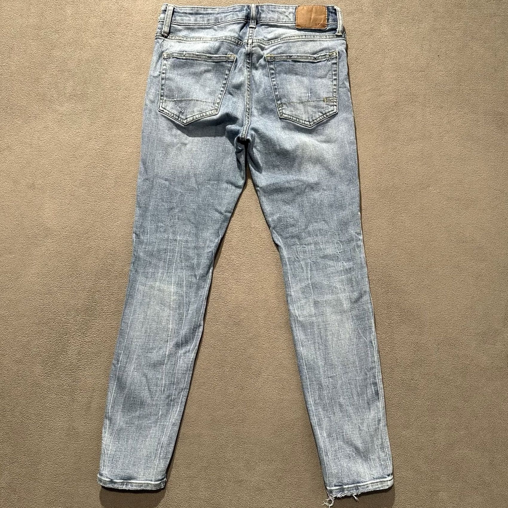 Vintage Aeropostale Jeans Mens 31x32 Super Skinny Distressed Light Wash Denim Size US 30 / EU 46 - 2 Thumbnail