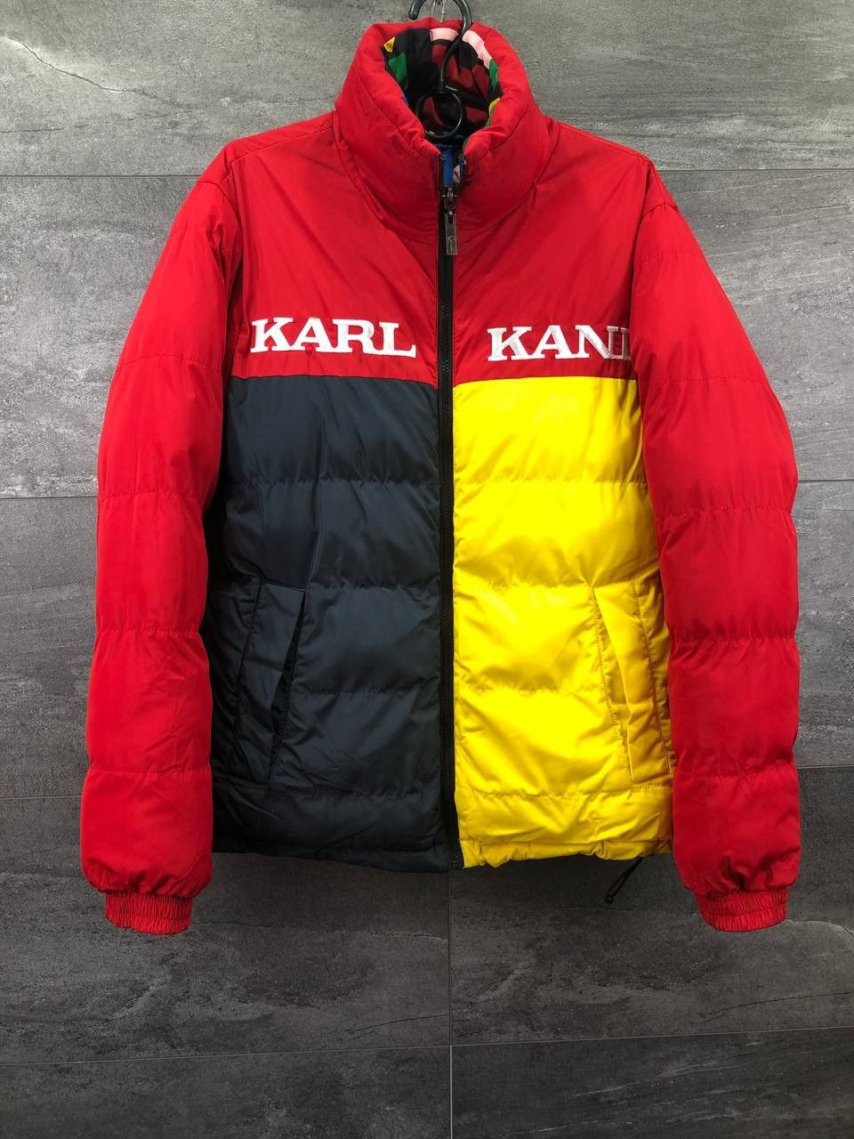 Vintage Mens Karl Kani Retro Reversible Block Puffer Jacket Size US XS / EU 42 / 0 - 2 Thumbnail