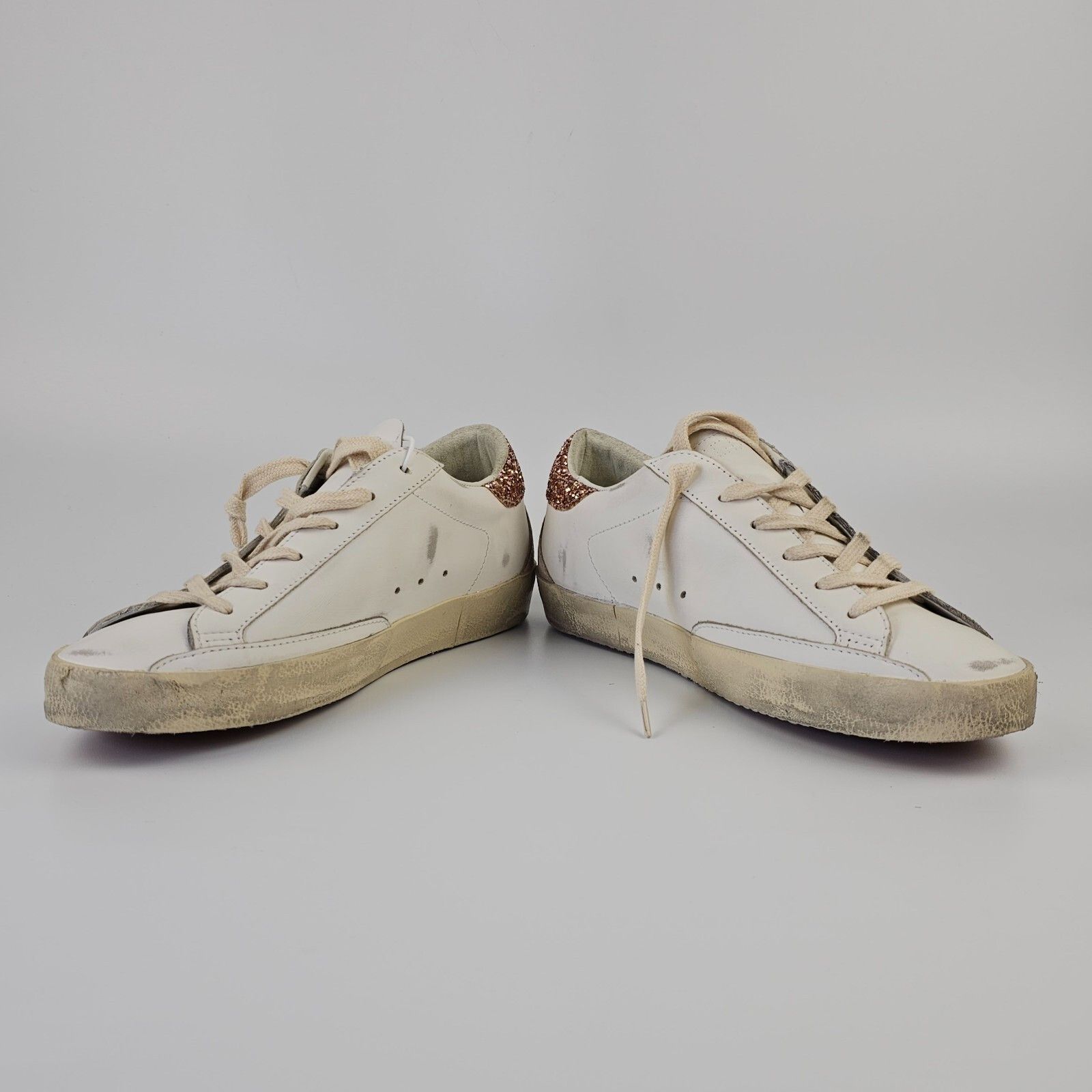 GOLDEN GOOSE Super-Star White/Pearl Glitter Sneakers