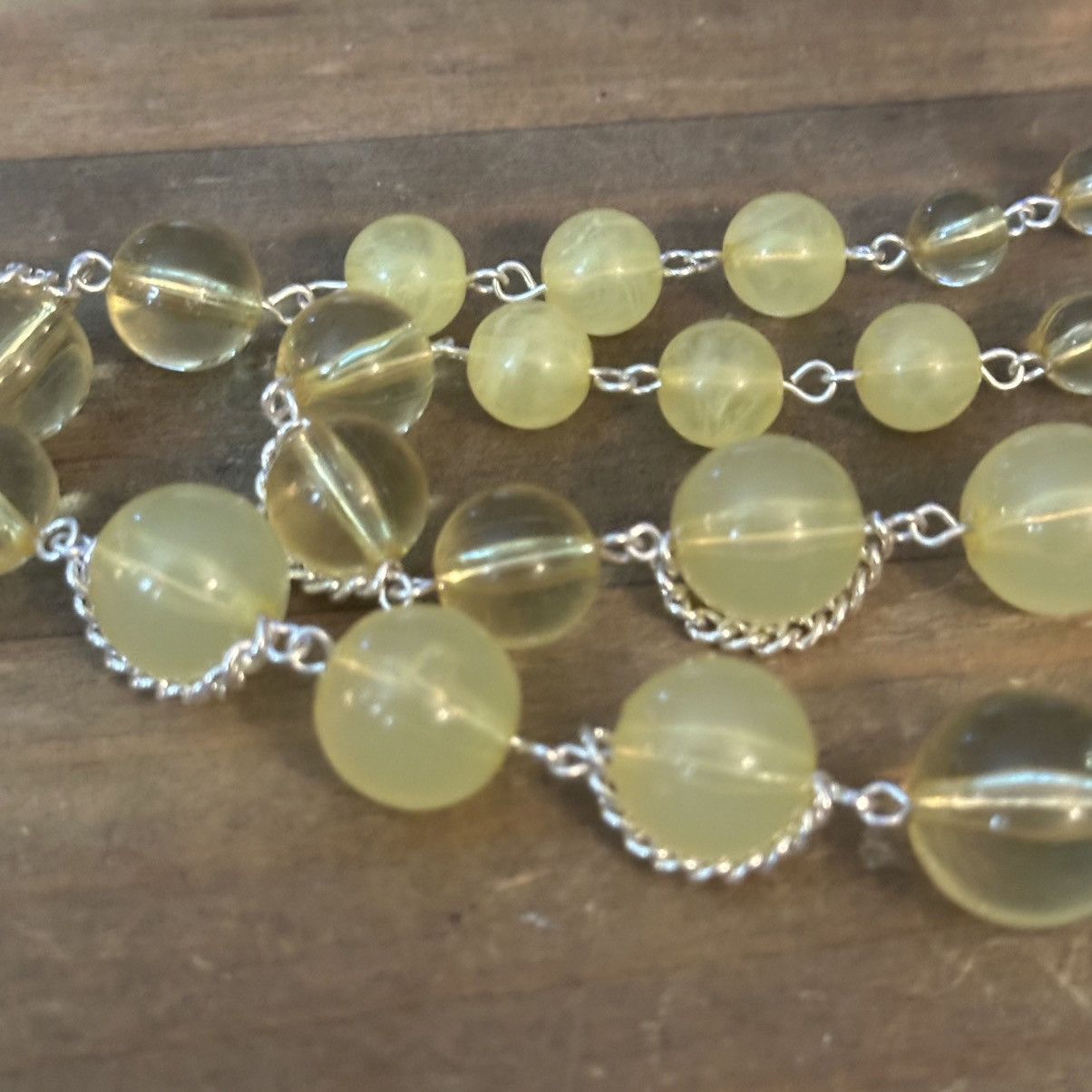 Other Long chunky yellow bead necklace with matching earrings Size ONE SIZE - 4 Thumbnail