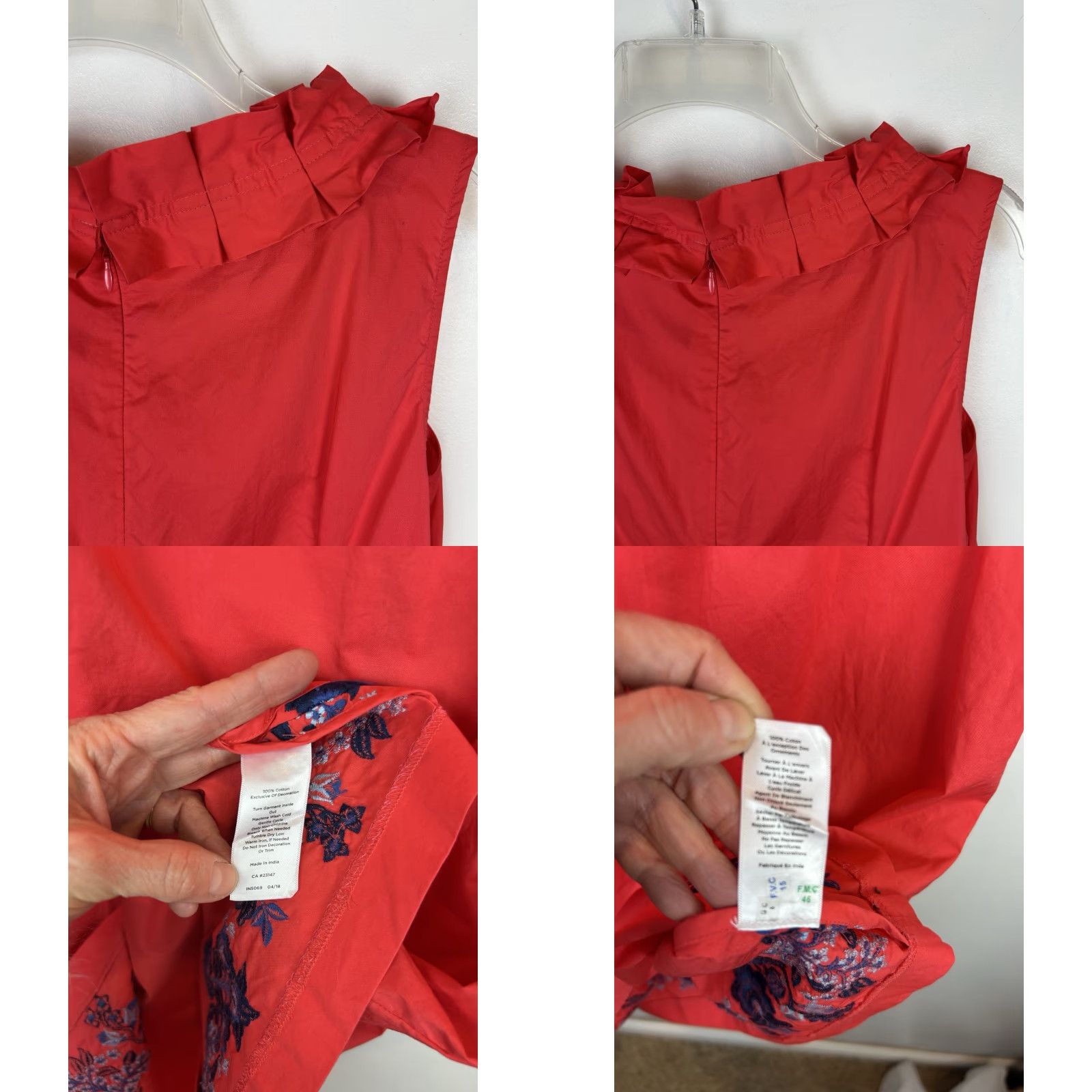 **Red Floral Cotton Embroidered Talbots Women's Shift Dress Size 8** User: **Red Floral Cotton Embroidered Talbots Women's Shift Dress Size 8**