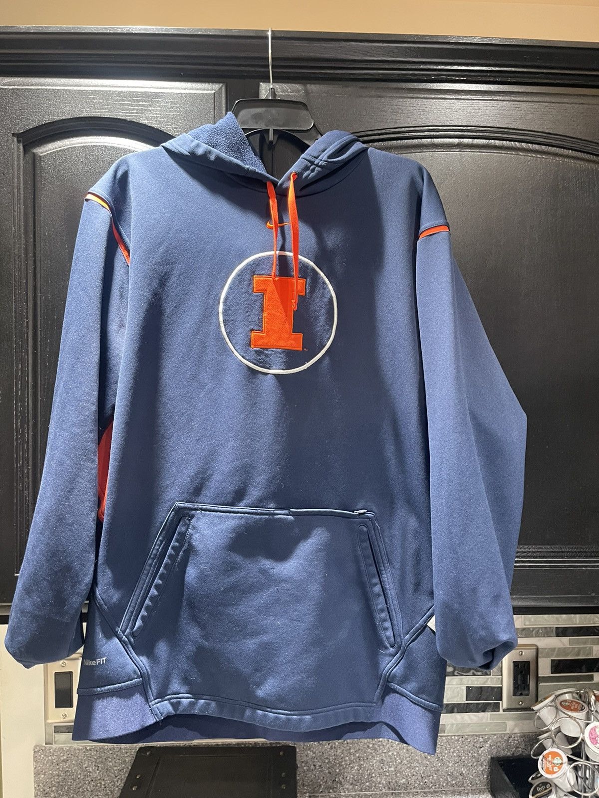Nike × Vintage Vintage Nike University Of Illinois Center Swoosh Hoodie Size US M / EU 48-50 / 2 - 1 Thumbnail