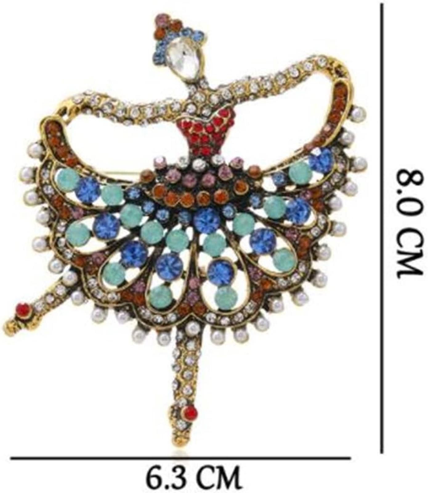 Designer Dancing Ballet Girl Brooches Crystal Rhinestone Brooch Pin Size ONE SIZE - 6 Thumbnail
