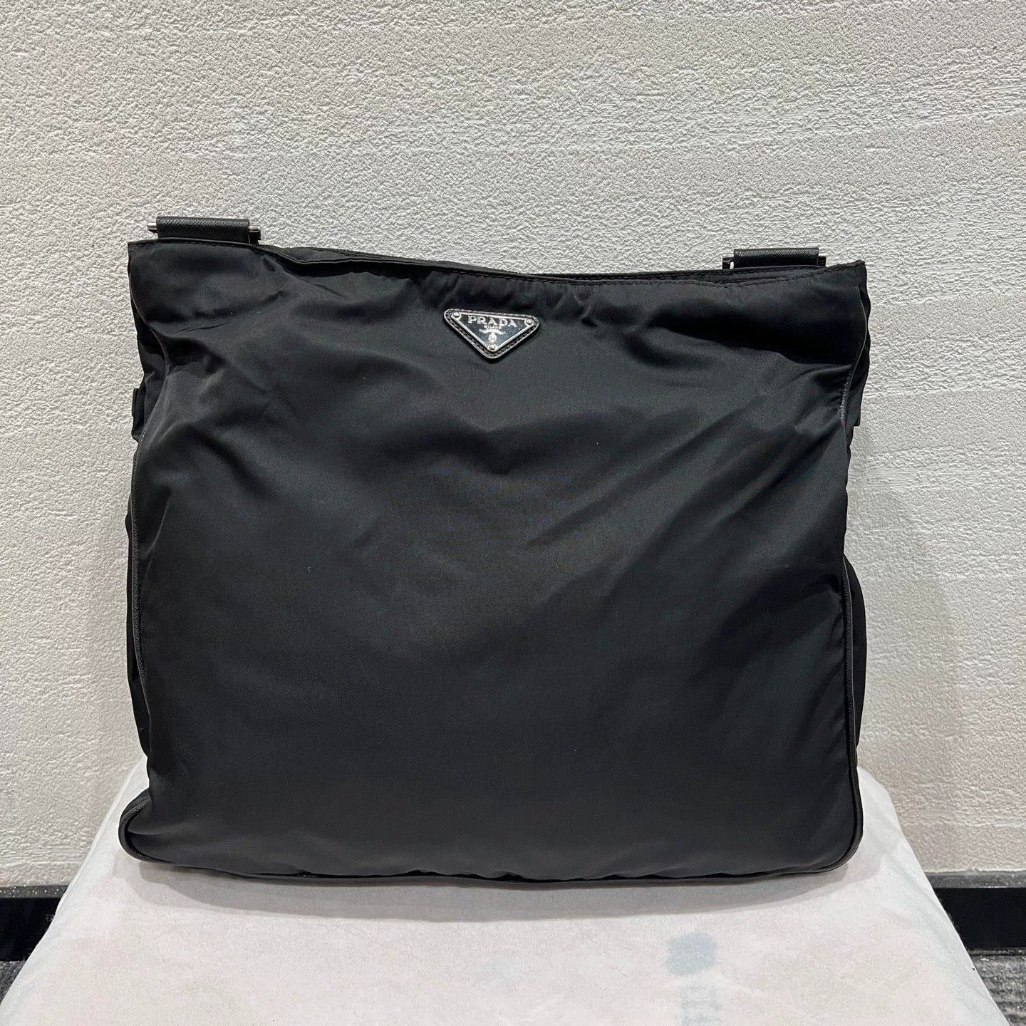 Prada Prada Nylon Messenger Bag with Leather Trim Size ONE SIZE - 1 Thumbnail
