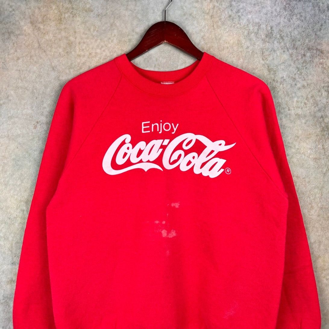Coca Cola × Vintage VTG 90s Coca Cola Coke Raglan Sweatshirt Mens Sz L Red Size US L / EU 52-54 / 3 - 2 Thumbnail
