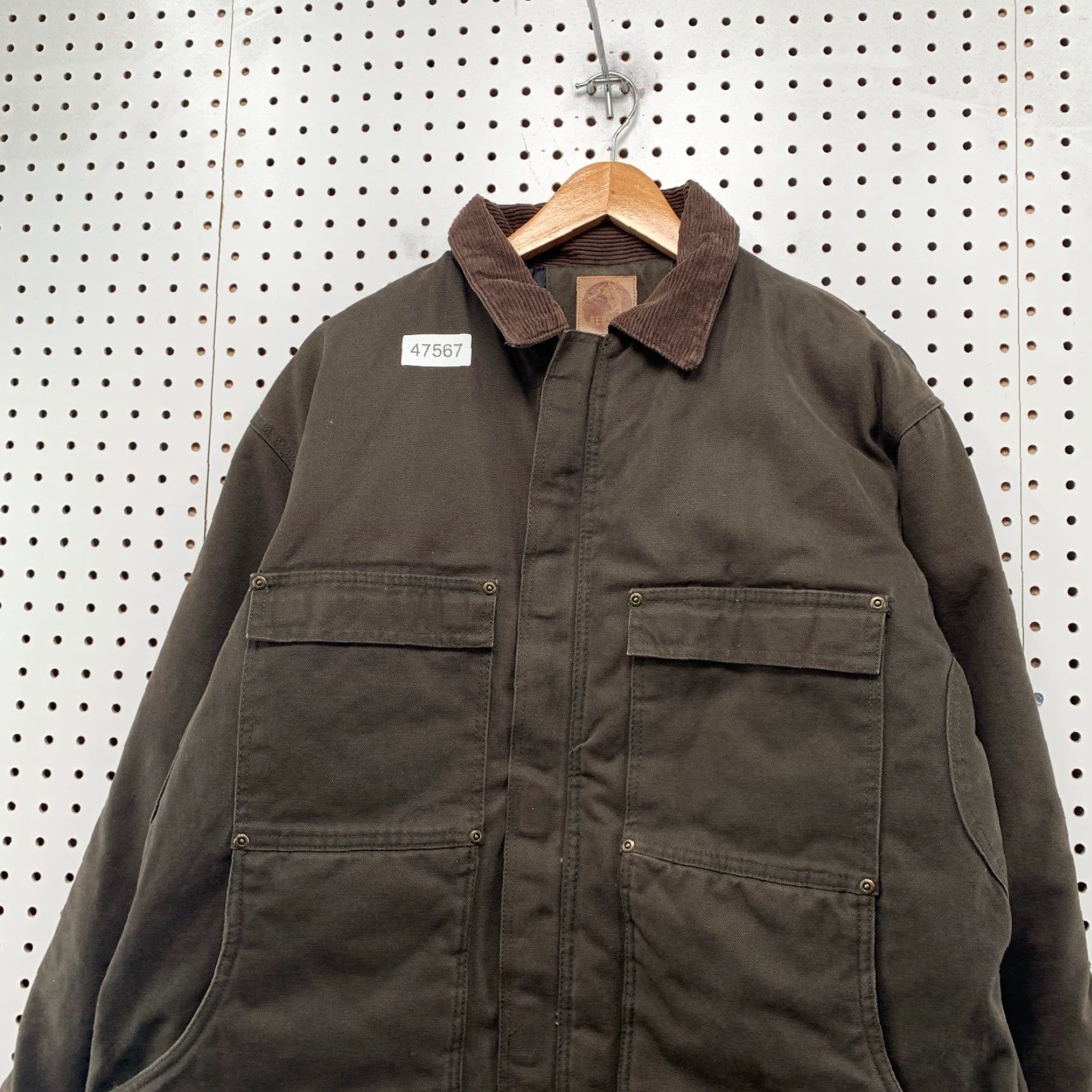 Vintage Berne Jacket Mens Large Brown Workwear Insulated Heavyweight Canvas Chore Coat Size US L / EU 52-54 / 3 - 7 Thumbnail