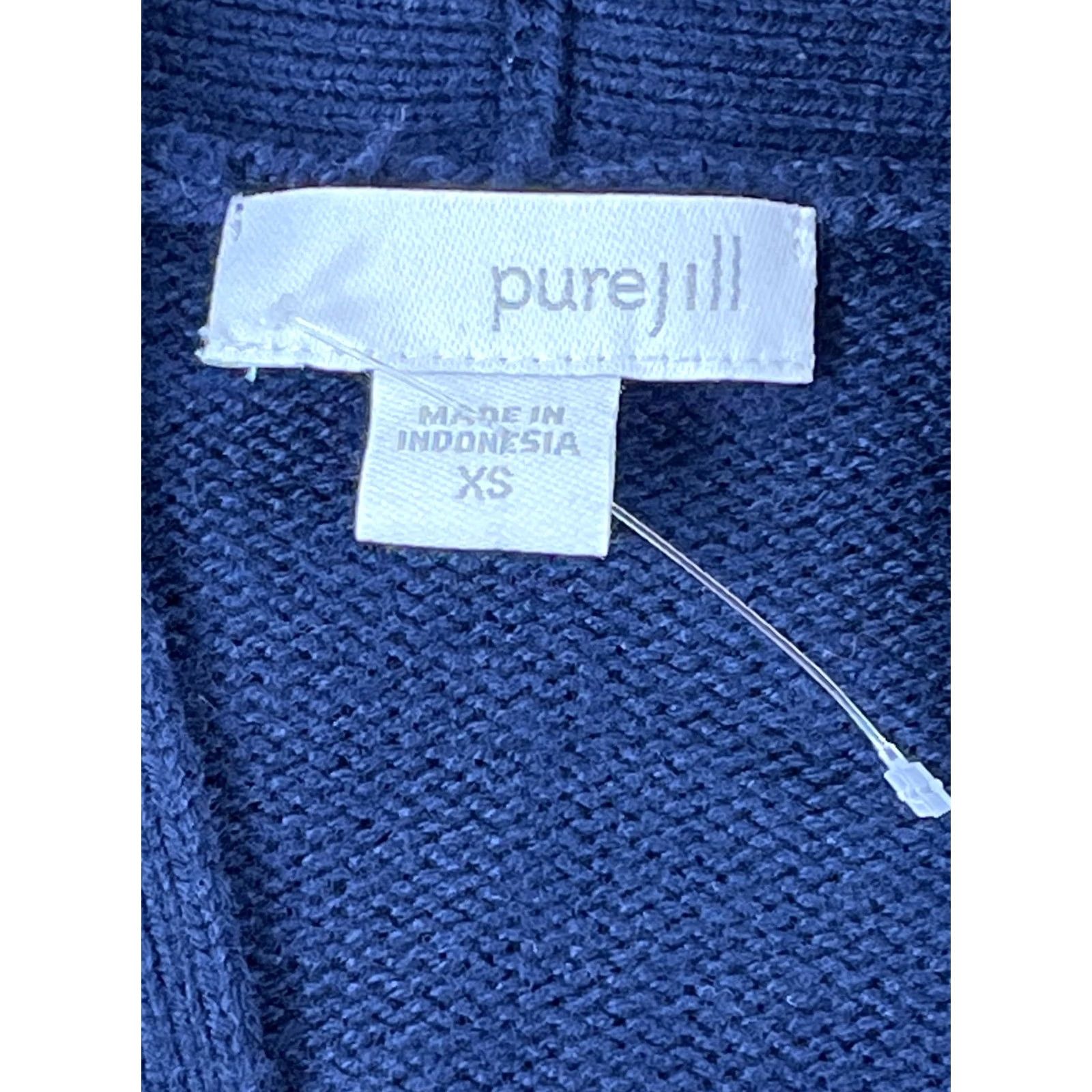 J. Jill Pure Jill Women XS Navy Open Front Cardigan Long Sleeve Sweater Relaxed Fit Size XS / US 0-2 / IT 36-38 - 6 Thumbnail