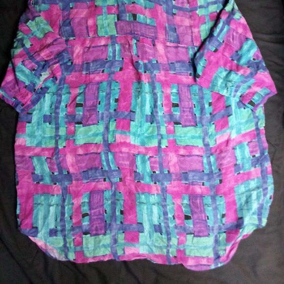 Vintage Vintage JMJ Abstract Geometric Silk Button Shirt Size US XXL / EU 58 / 5 - 6 Thumbnail