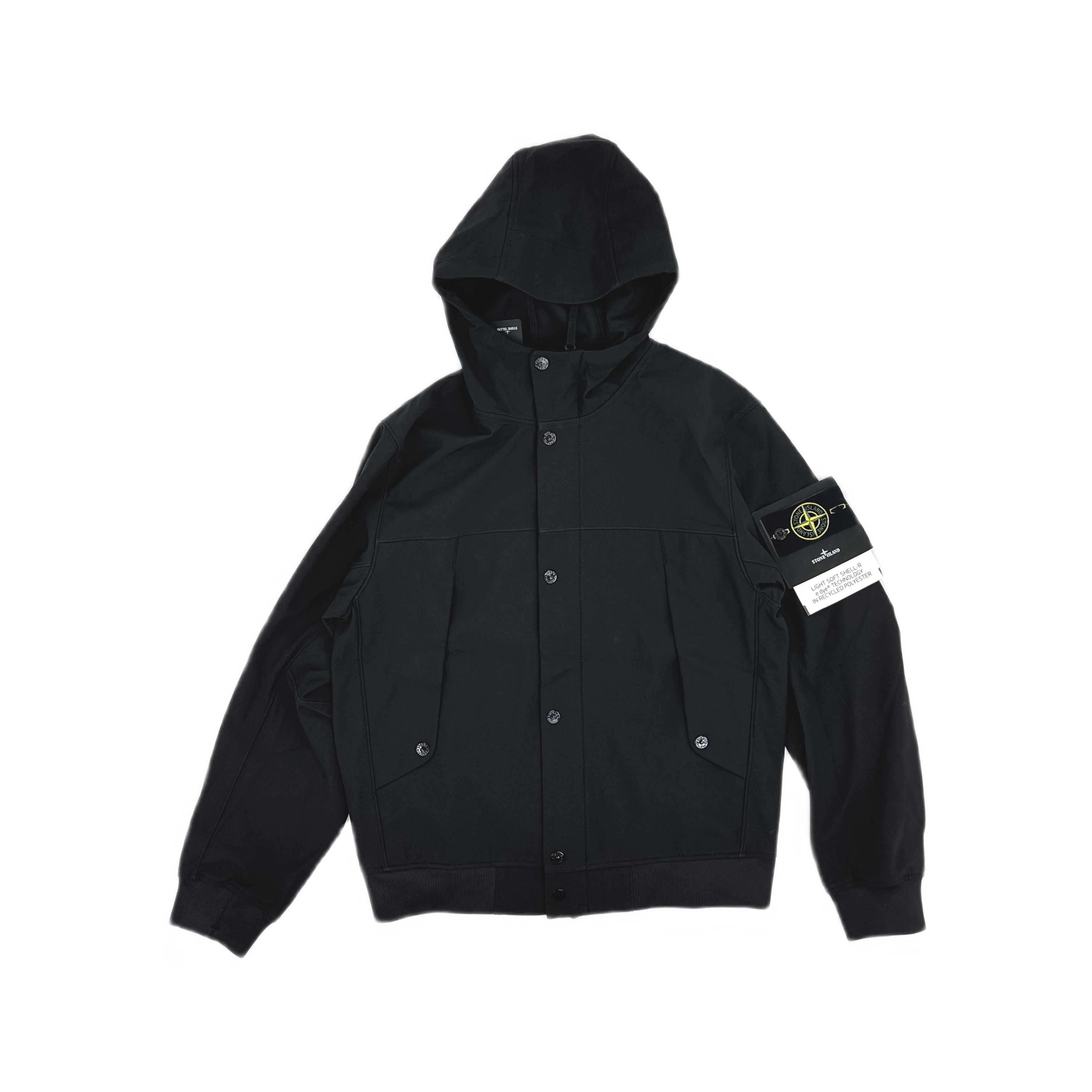 Stone Island Stone Island Soft Shell Hooded Jacket Black S Size US S / EU 44-46 / 1 - 1 Thumbnail