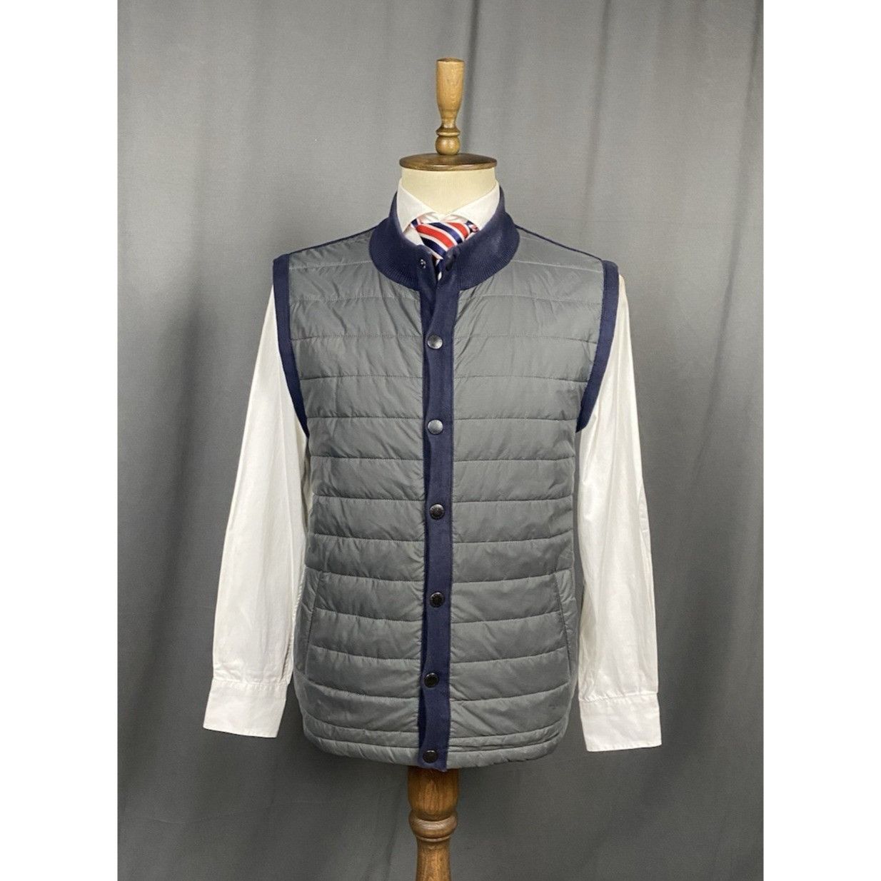 Barbour Barbour Men's Gray Blue Quilted Vest Gilet Size 2XL Size US XXL / EU 58 / 5 - 1 Thumbnail