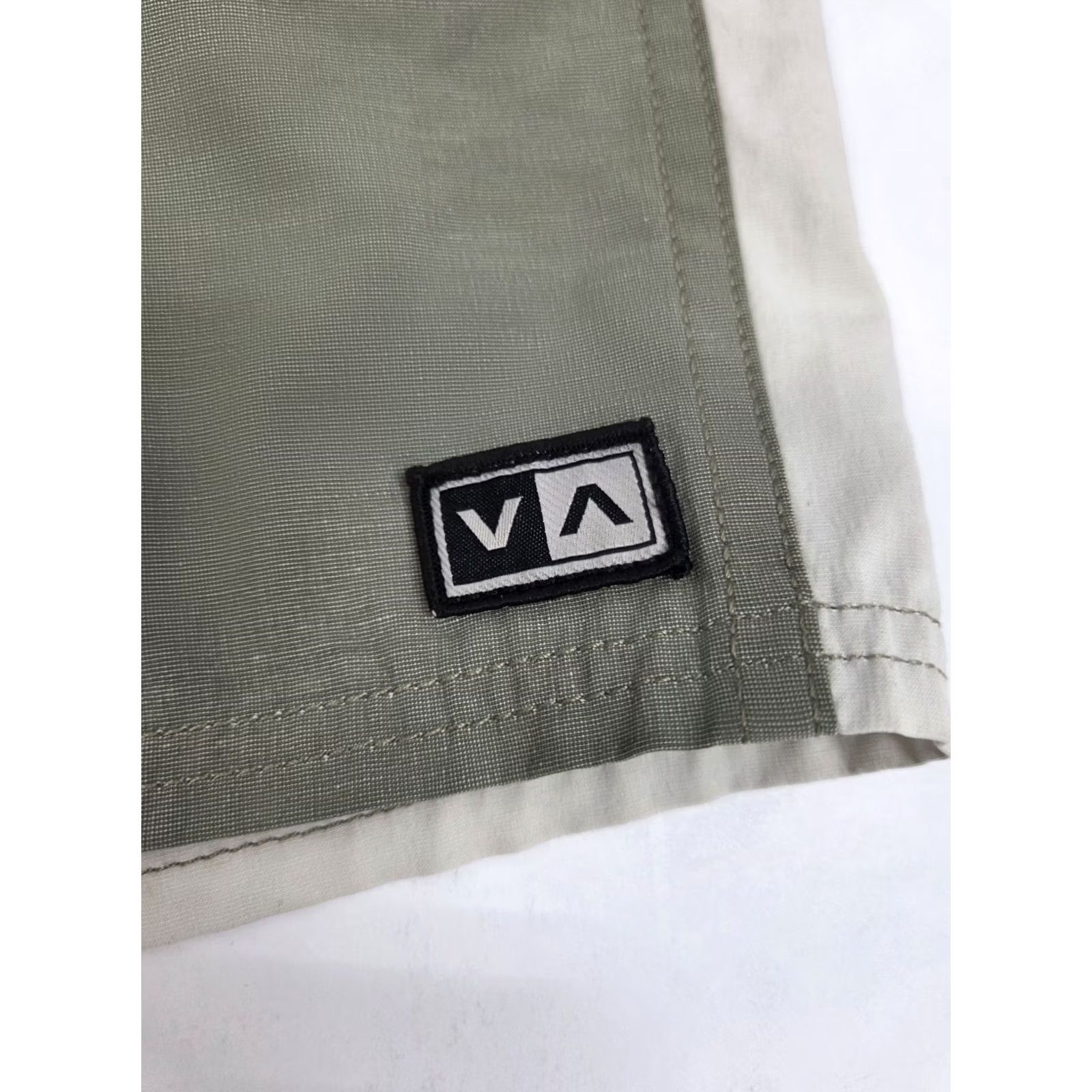 RVCA RVCA Mens Hybrid Shorts Front Pocket Zippered Drawstring Size 31 Green/Beige Regular Inseam 5in Lightweight Quick Dry Beach Casual Mens Size US 31 - 5 Thumbnail