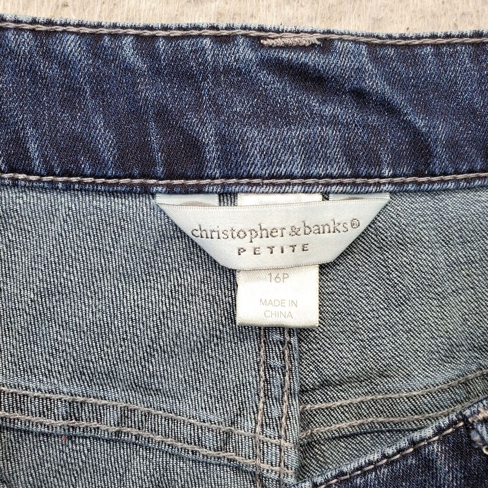 Vintage Christopher & Banks Cropped Jeans Women 16P Blue Denim Pockets Stretch Jeans Cropped 25in Inseam Womens Size 38" / US 16 / IT 52 - 7 Thumbnail