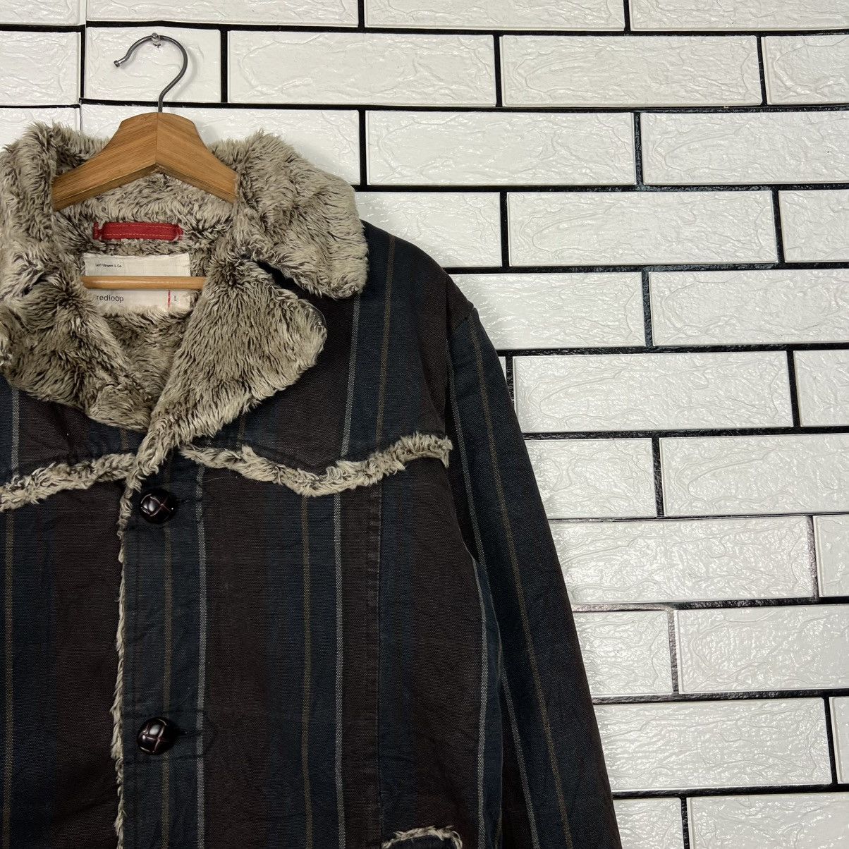 Levi's LEVIS REDLOOP Sherpa Lined Striped Jacket #4131-C188 Size US L / EU 52-54 / 3 - 4 Thumbnail